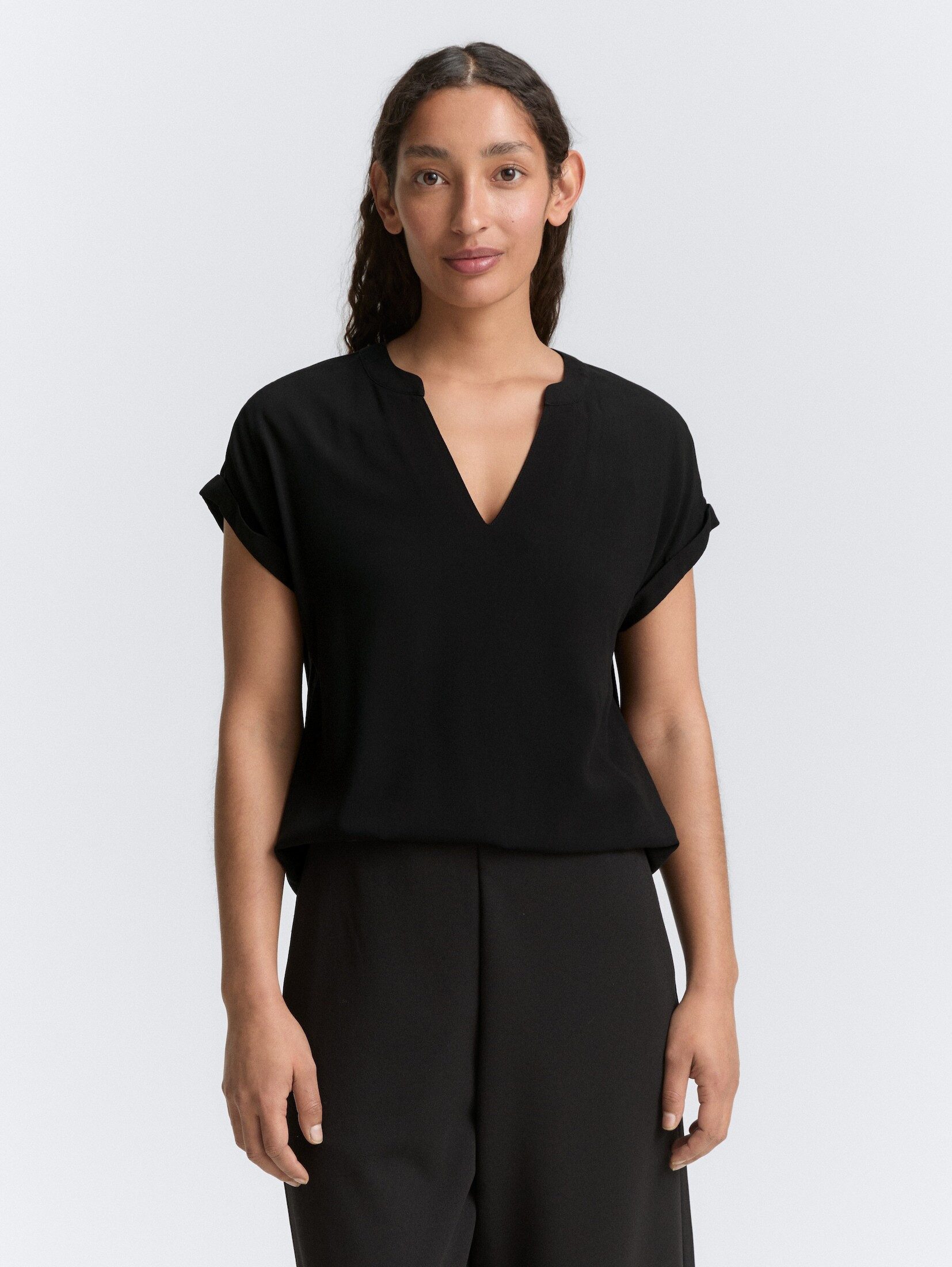 TOM TAILOR Kurzarmbluse Loose Fit Bluse günstig online kaufen