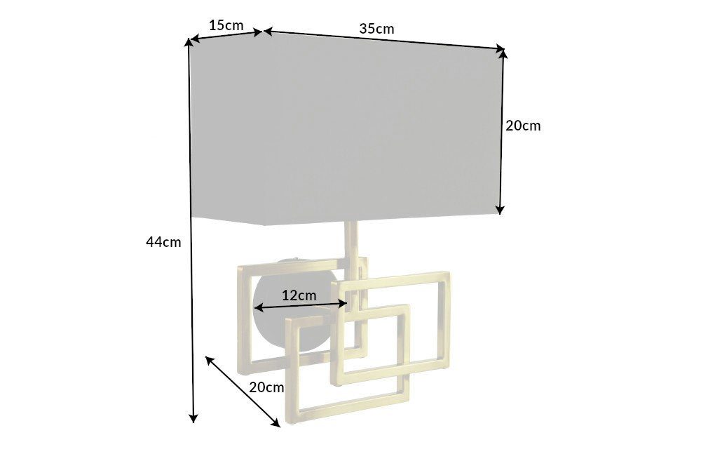 riess-ambiente Wandleuchte ATLANTIS Metall 44cm ohne Stoff · / schwarz Modern · · Wohnzimmer · innen Design gold, Leuchtmittel