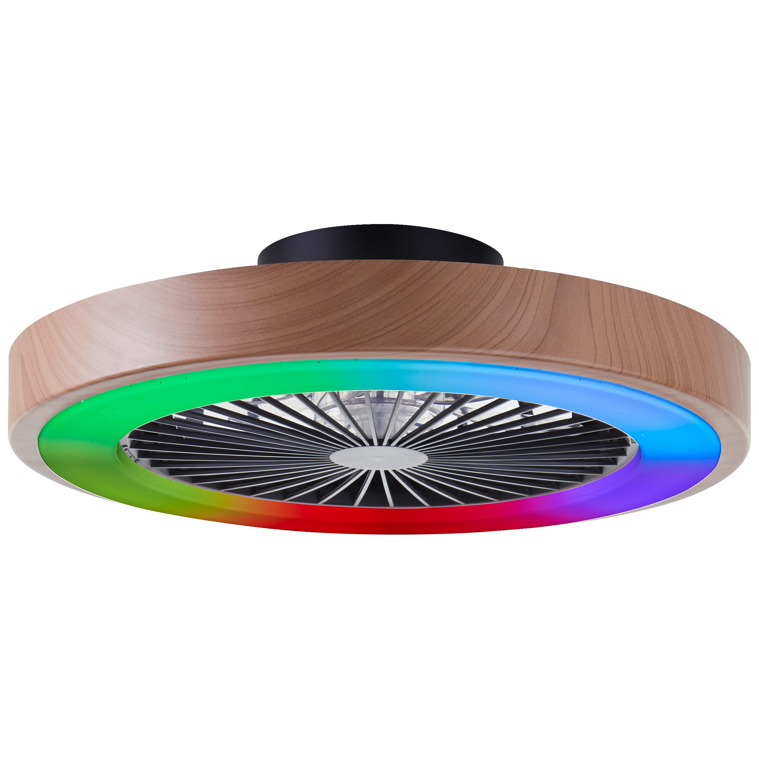 Brilliant LED Deckenleuchte Slimline, CCT - über Fernbedienung, Dimmfunktion, Nachtlichtfunktion, Timerfunktion, LED fest integriert, RGB, warmweiß - kaltweiß, 49 cm, Ventilator, digitales RGB, 4700 lm, dimmbar, 3000-6500 K, CCT