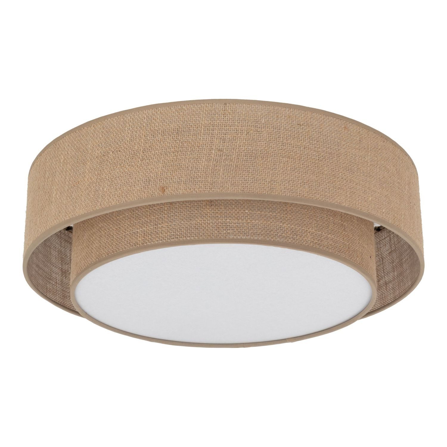 Licht-Erlebnisse Deckenleuchte GREET, ohne Leuchtmittel, Stoff E27 Ø 50 cm Natur rund Modern Deckenlampe