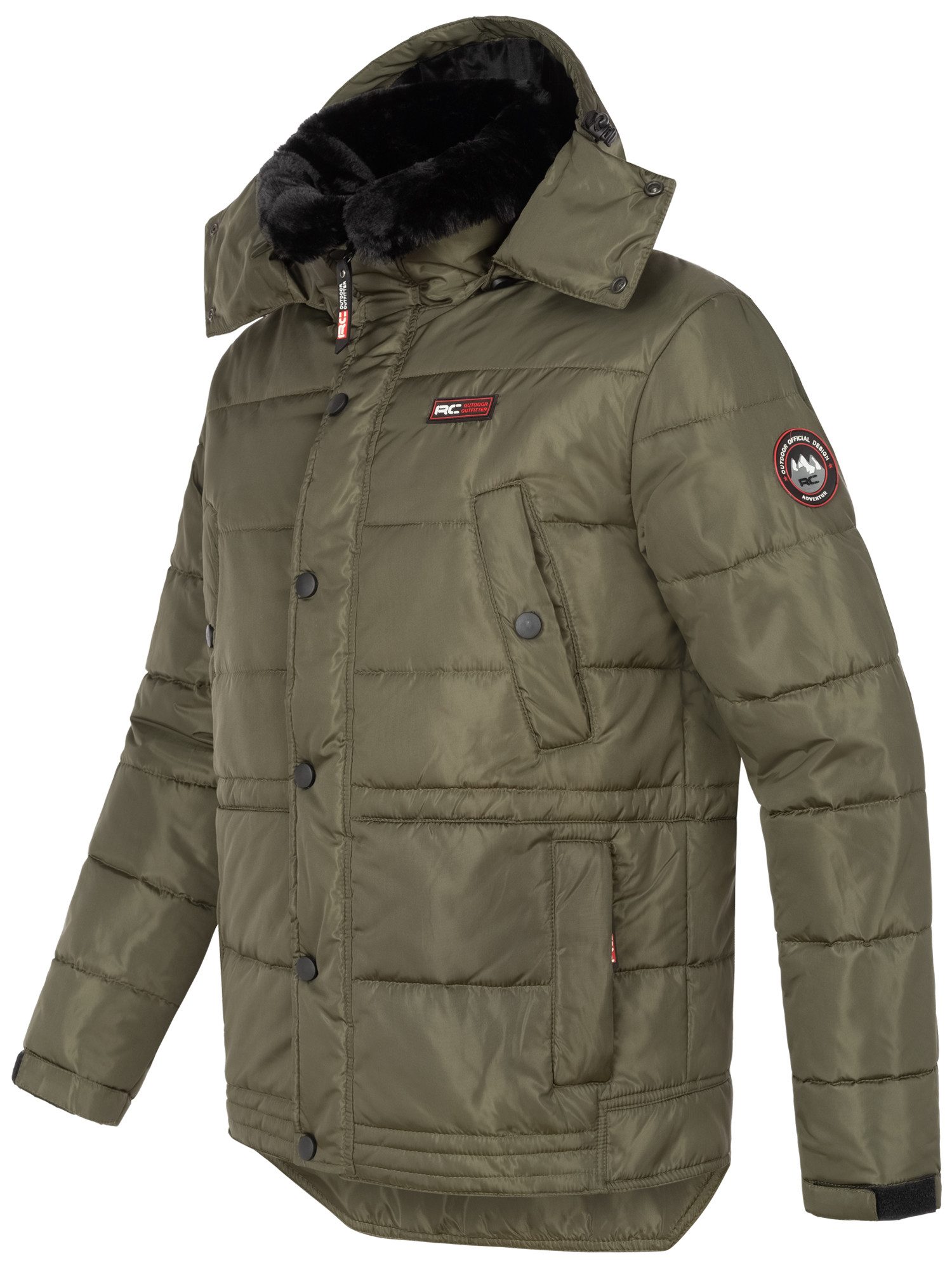 Rock Creek Winterjacke Herren Jacke mit Kunstfellkragen H-393