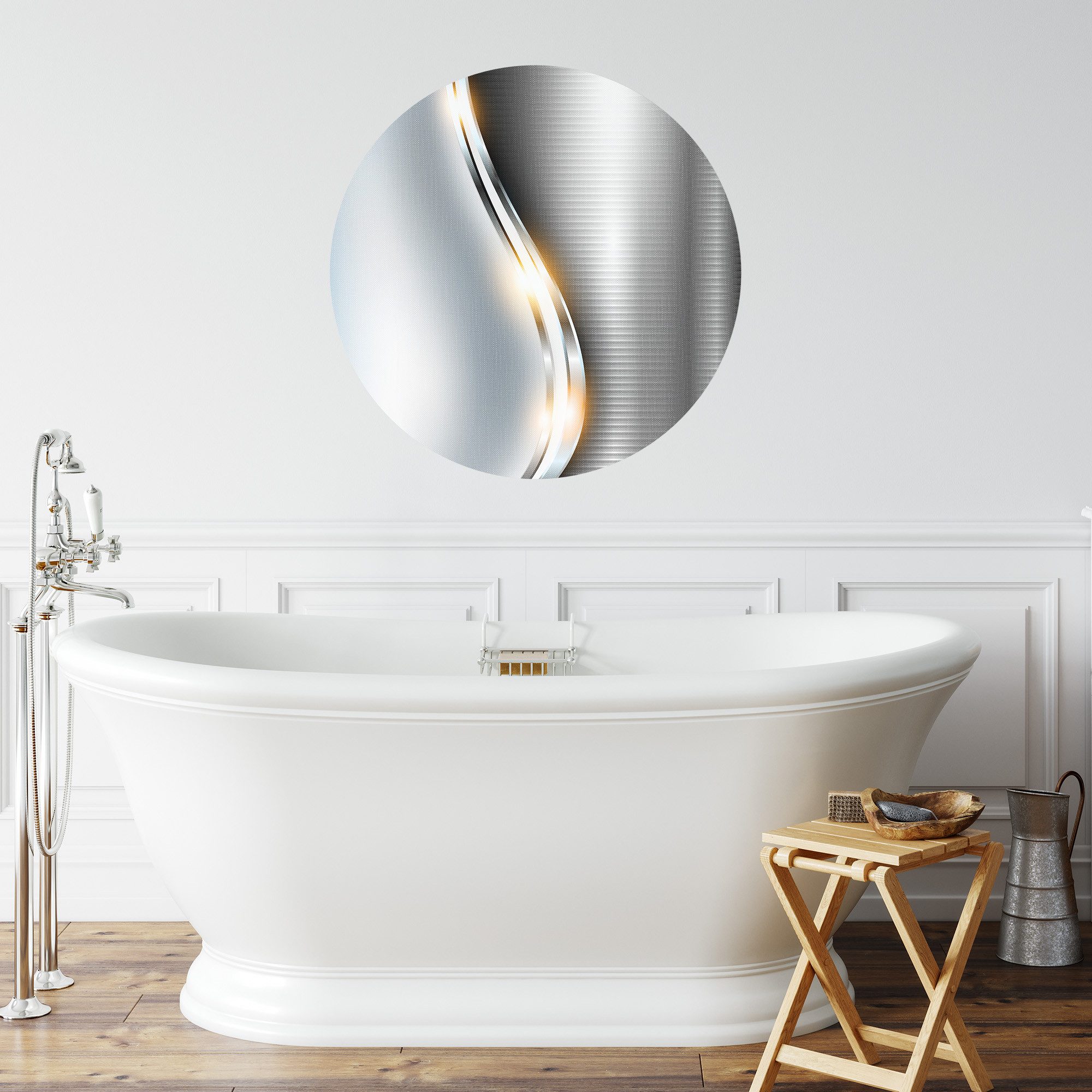 DEQORI Fototapete 'Elegantes Vektordesign', Rund, matte Leinwandstruktur, bedruckt, (1 St), selbstklebend Wandtattoo Motiv Wandtapete Wand Sticker Bild Tapete