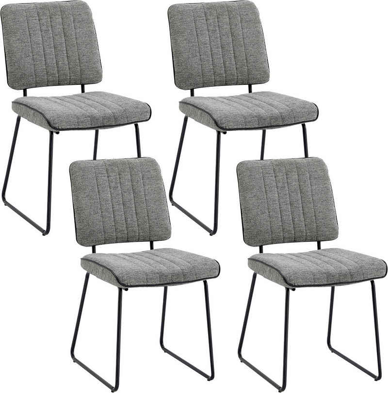 byLIVING Kufenstuhl Liam 4er-Set (Set, 4 St), moderner Stuhl im praktischen 4er-Set mit Metallgestell