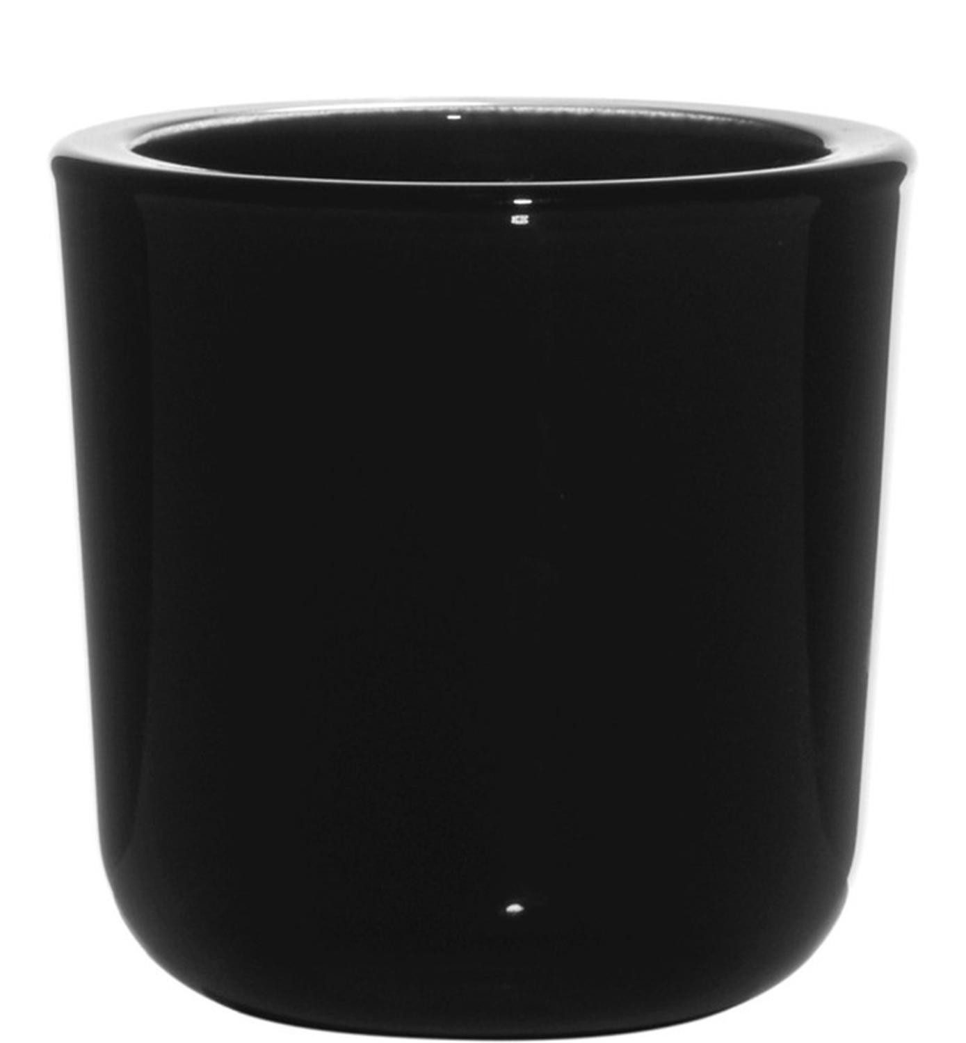 INNA-Glas Kerzenhalter Teelichthalter Nick aus Glas, schwarz, 7,5cm, Ø7,5cm