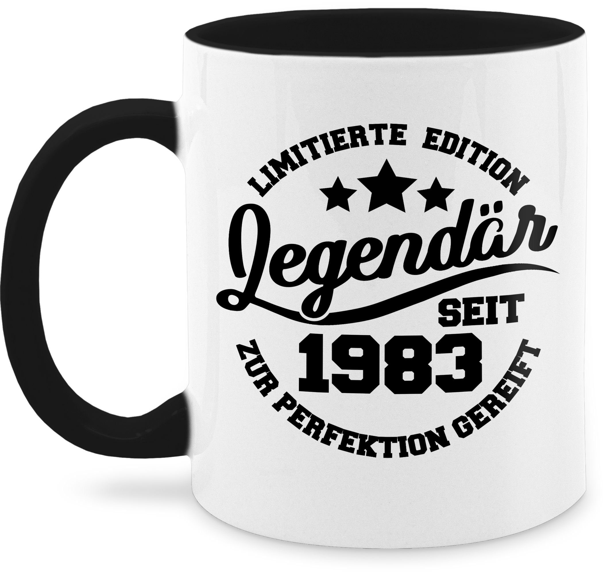 Shirtracer Tasse Legendär Schwarz 1 seit Geburtstag 1983, Tasse Keramik, 40