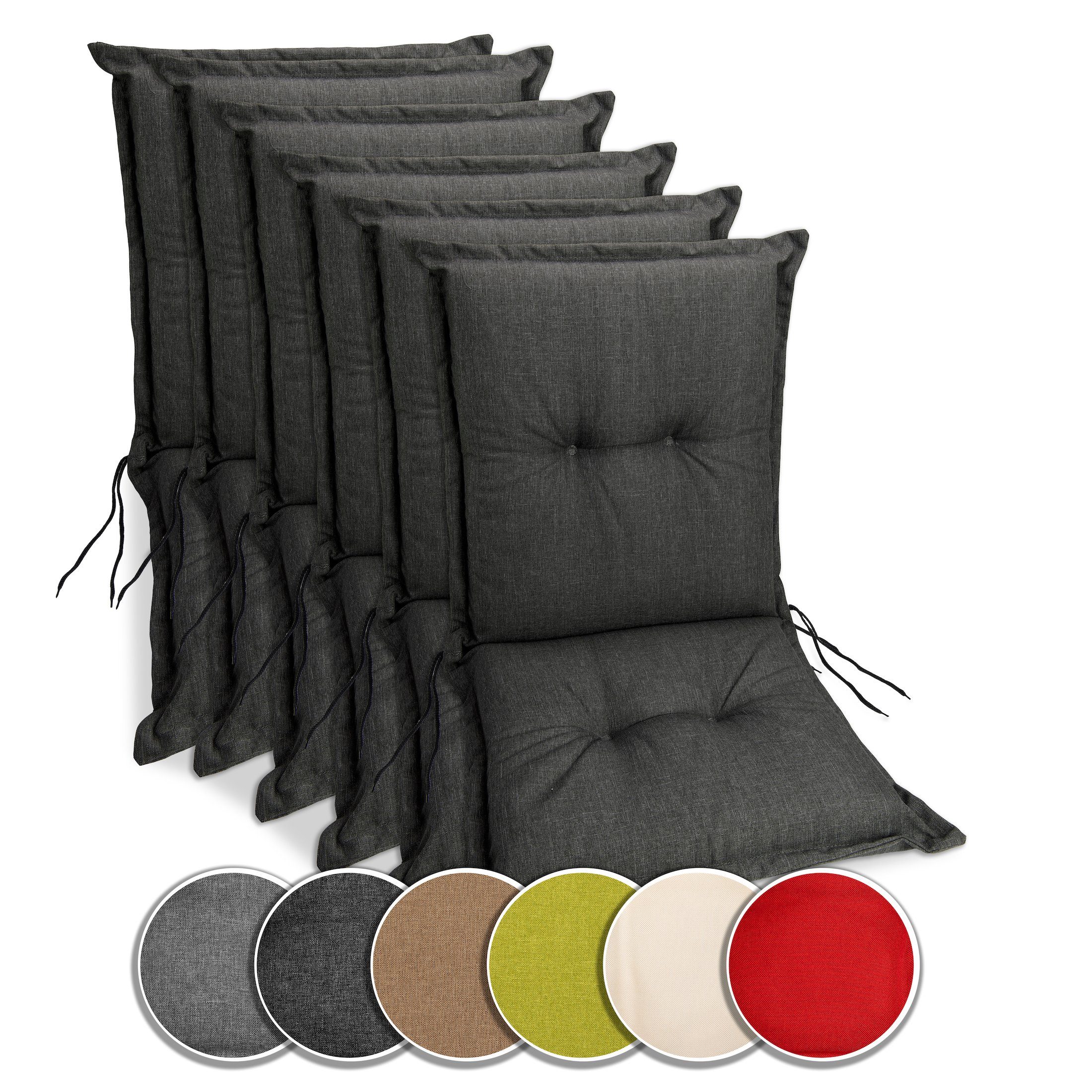 sunnypillow Liegenauflage 6 Stück Gartenstuhlauflagen 100 günstig online kaufen