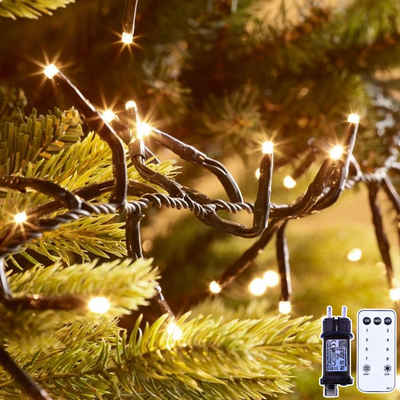 XIIW Nachtlicht »20m 1000 LEDs Lichterkette Außen Weihnachtsbeleuchtung Lichtervorhang«, mit Timer, Fernbedienung, Speicherfunktion, 8Modi