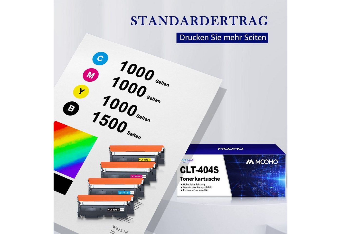 Thumbnail - MOOHO Tonerpatrone CLT-P404C CLT-404S CLT-K404S Kompatibel für SAMSUNG Xpress, (SL C430, C430W, C480, C48X, C480W, C480F...