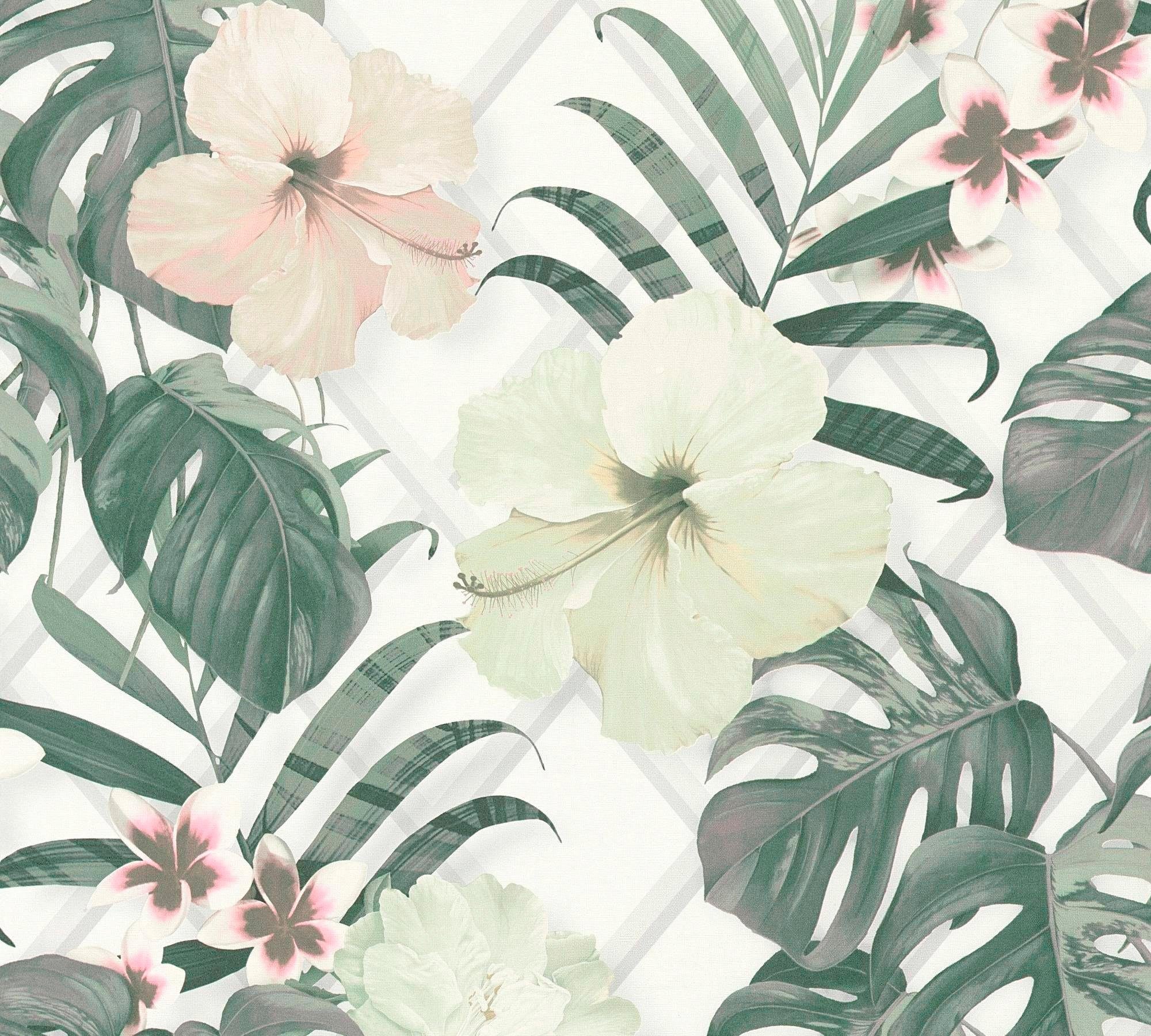 Blumentapete MICHALSKY LIVING A.S. Vliestapete floral, Designer Création Dream Again, geblümt, METROPOLIS grün/hellgrün/beige/weiß BY Tapete