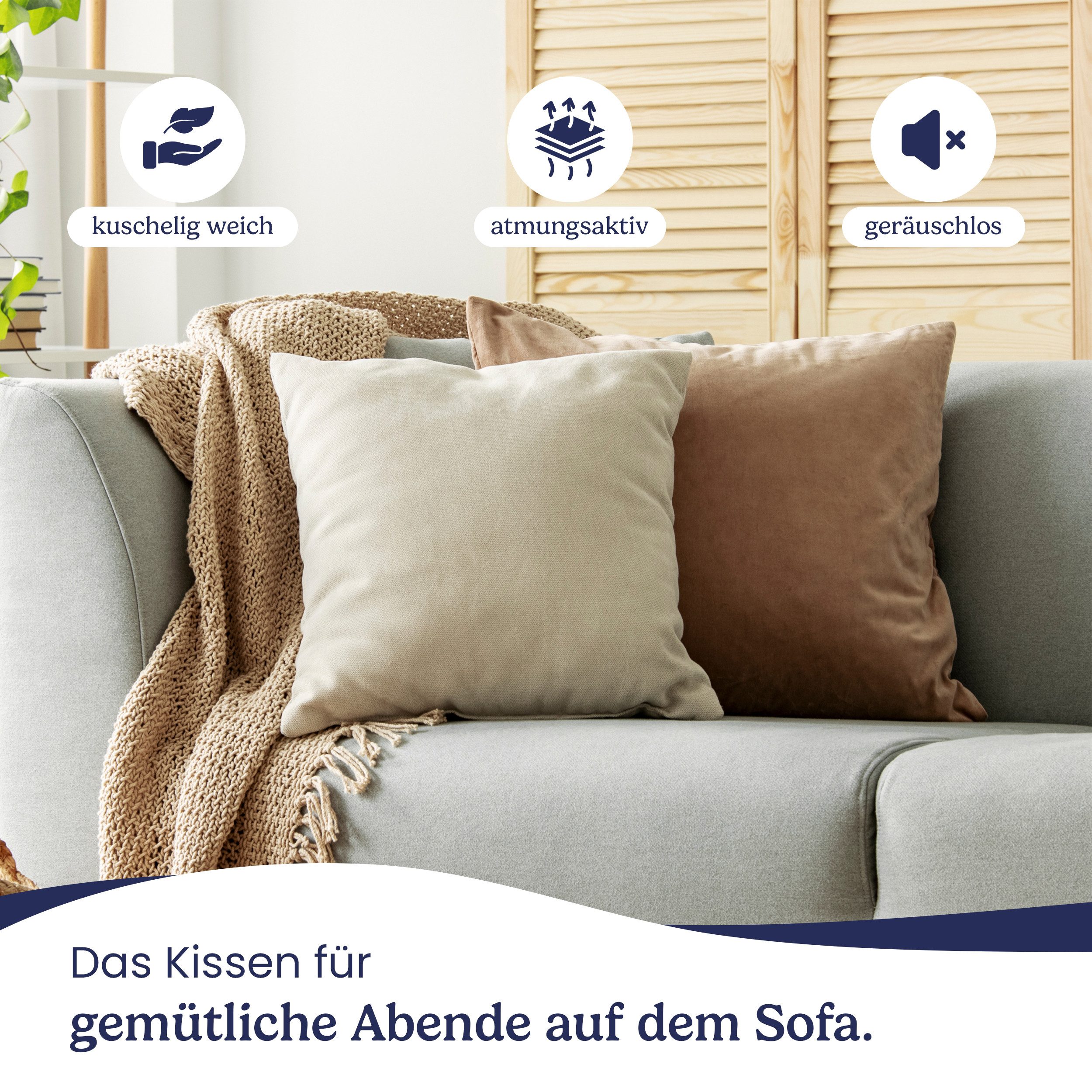 Gentle North Microfaserkissen Kopfkissen- 2er Set Kissen für Bett und als D günstig online kaufen