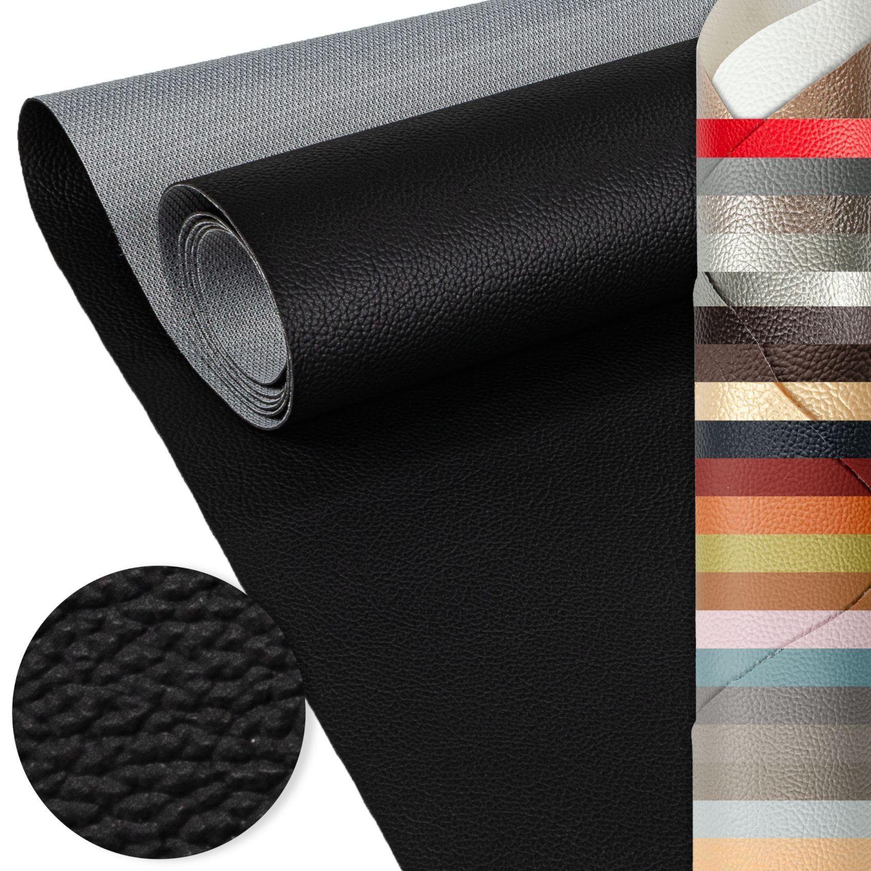 ANRO Stoff Kunstleder Polsterstoff Lederimitat zum Nähen & Beziehen, Wasserundurchlässig Robust Hochwertig Kreativkunstleder Möbelstoff