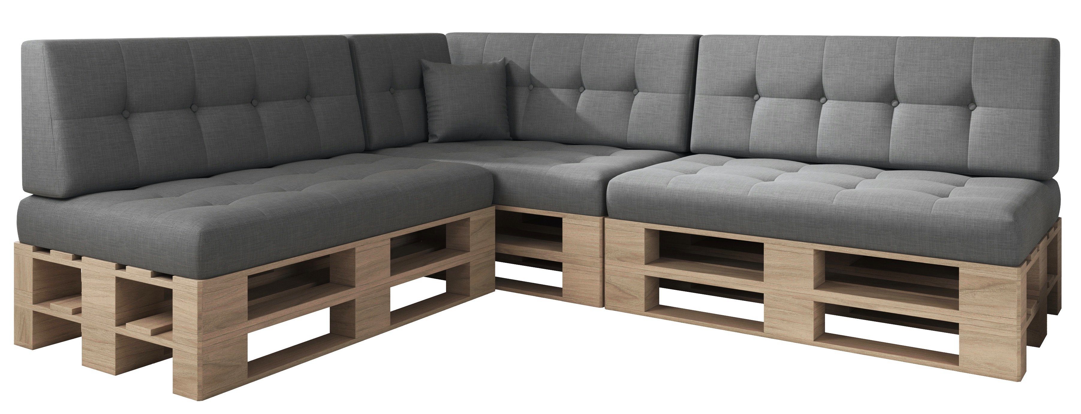 sunnypillow Palettenkissen Palettenkissen VERONA 8er Set, palettenmöbel palettencouch polsterauflage 120 x 80