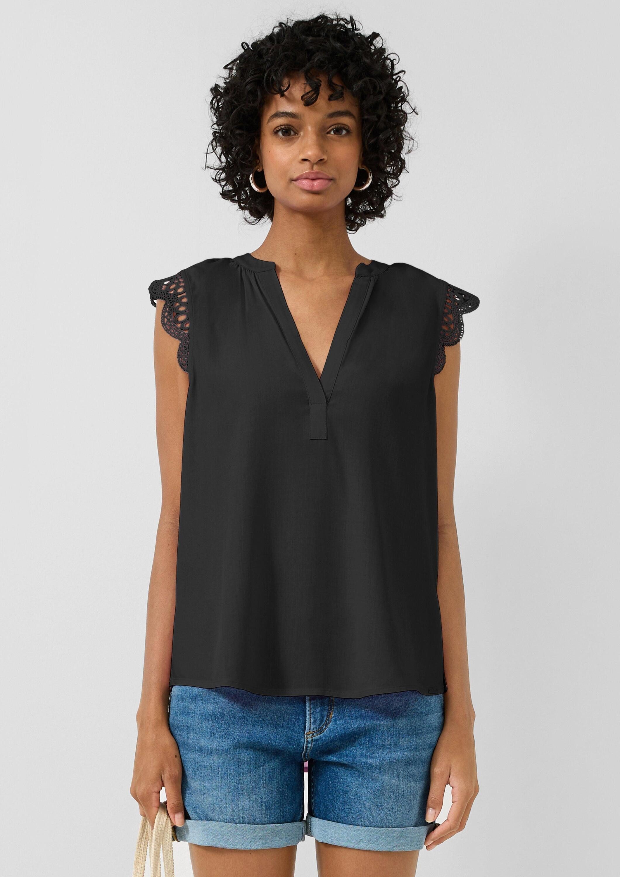 QS Blusentop Bluse Blusentop aus Viskose