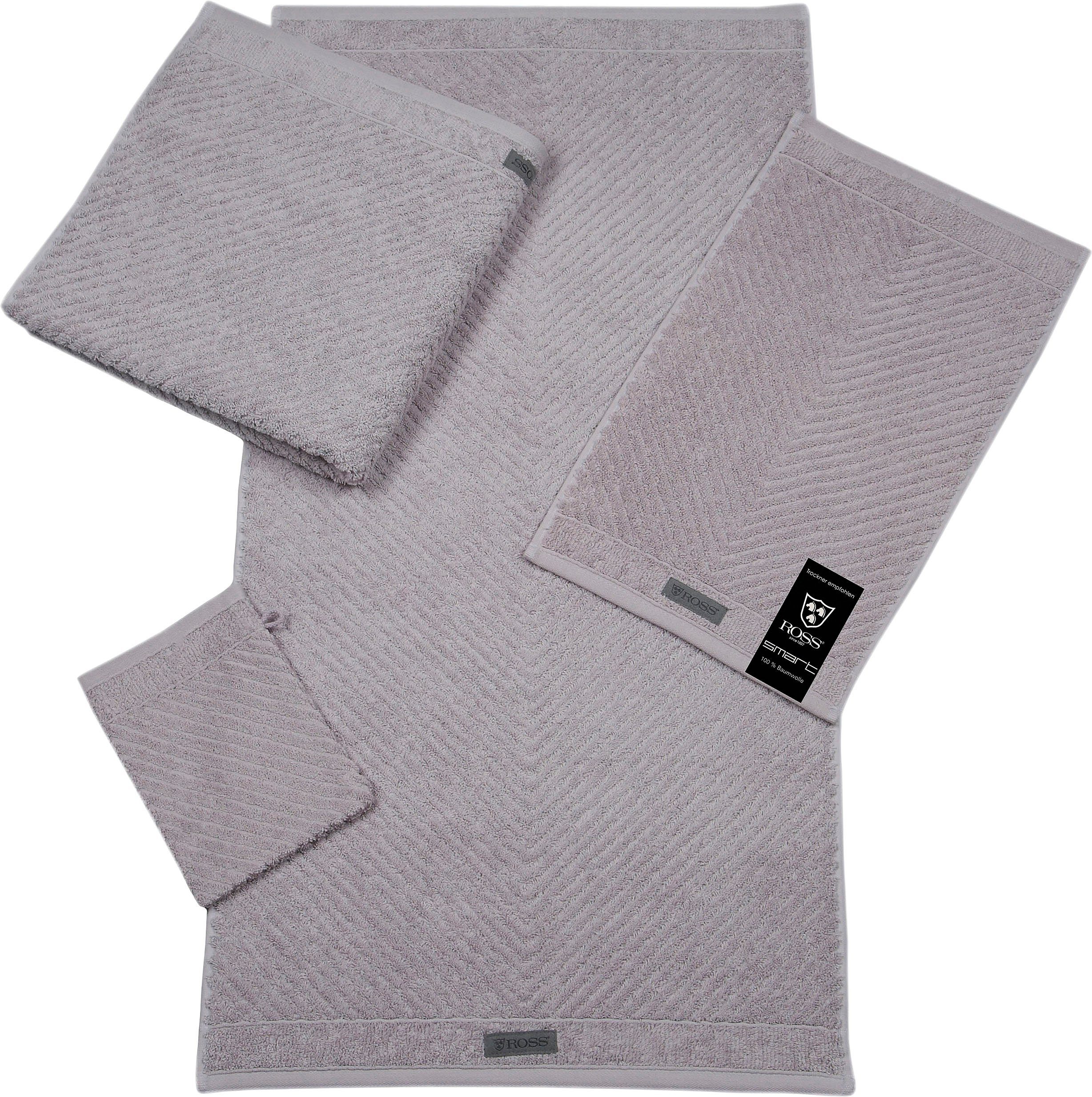 ROSS Handtuch Smart, Frottier (2-St), Uni-Rippe günstig online kaufen