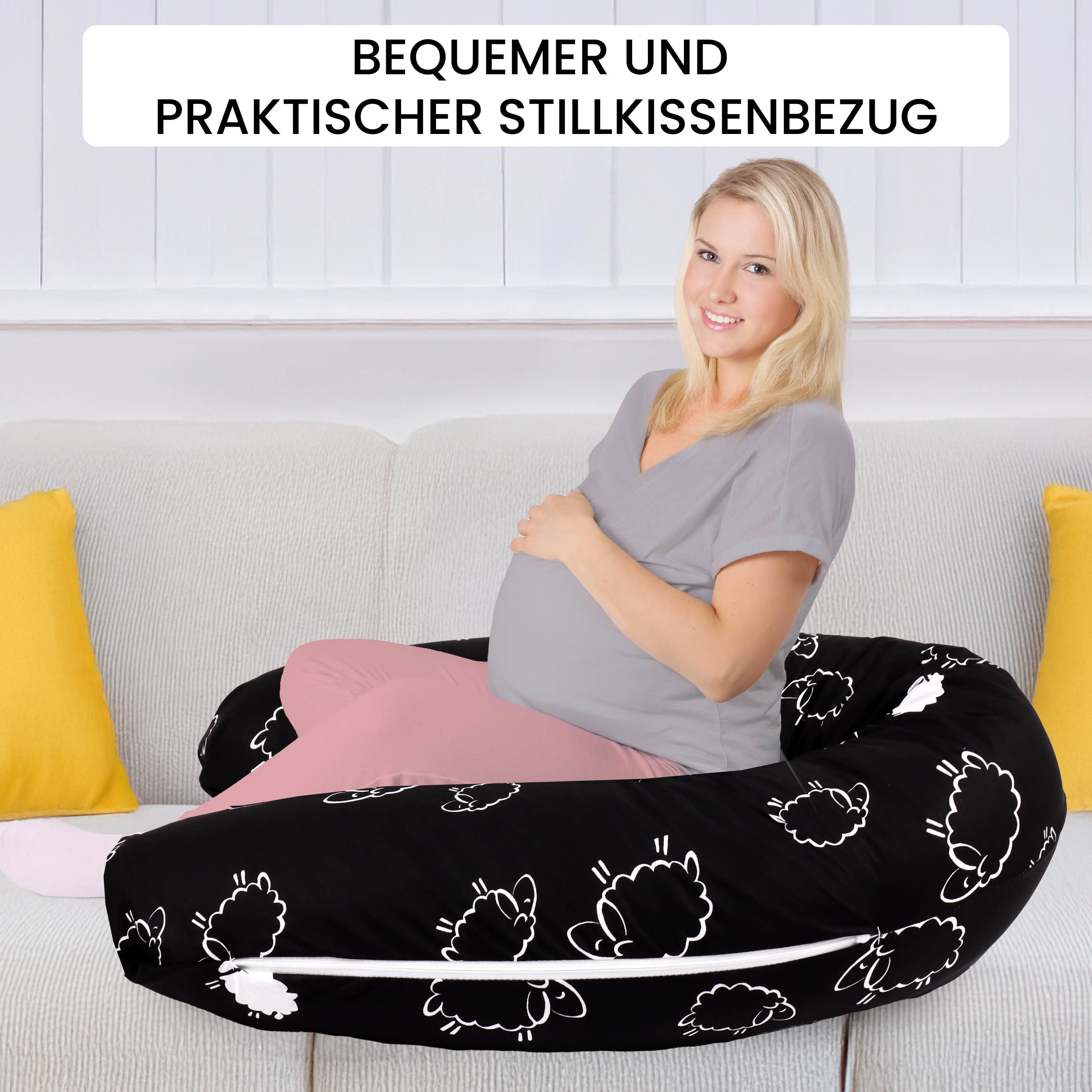 Amilian Stillkissenbezug 170 cm - Kissenbezug für Stillkissen; Seitenschläferkissen -Bezug, 100% Baumwolle - weicher und pflegeleichter Ersatzbezug