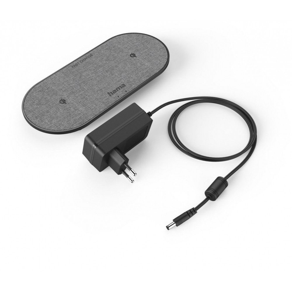 Hama Wireless Charger QI-FC10 DUO (10W) schwarz Handy-Netzteile