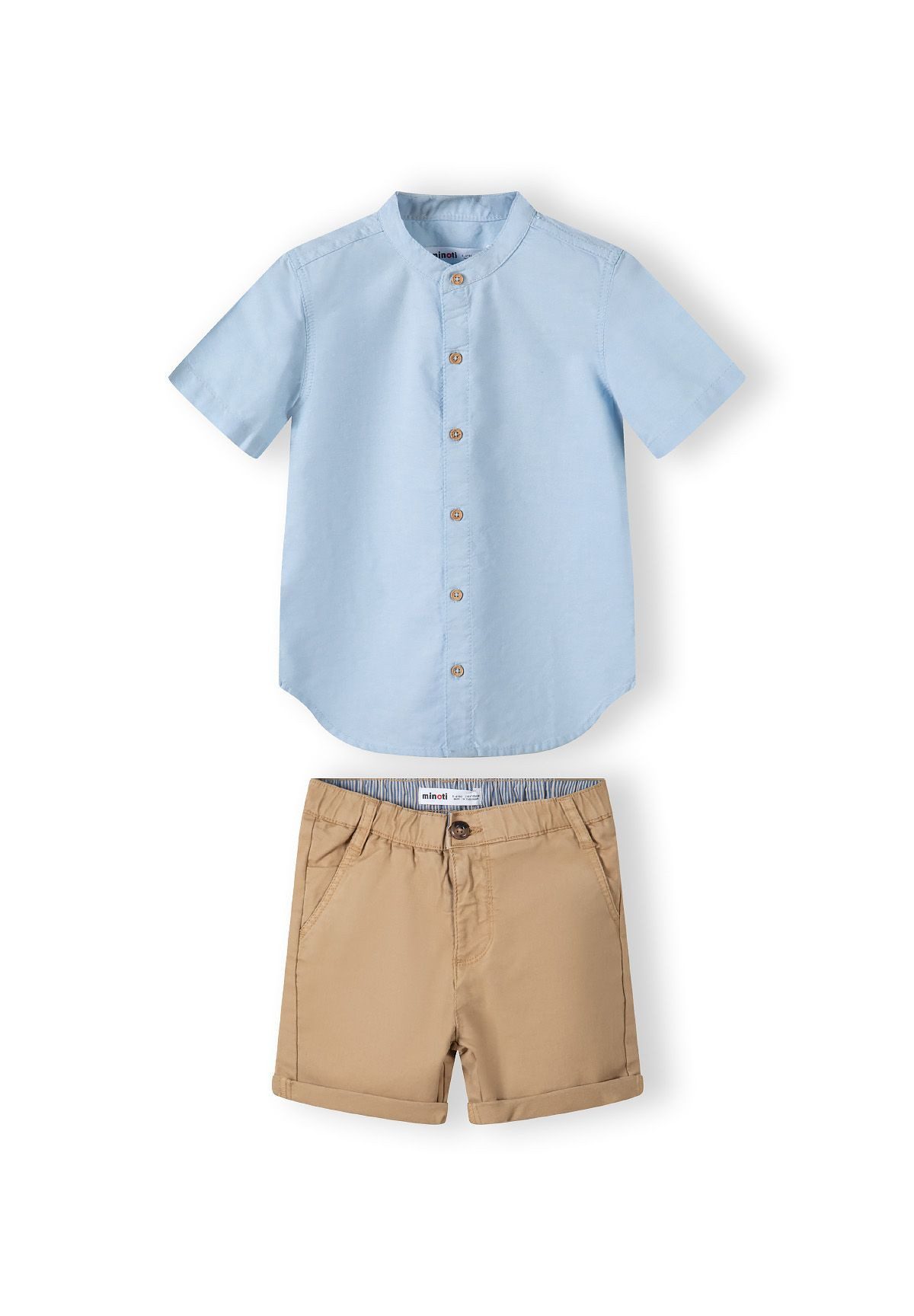 MINOTI Kurzarmhemd Shorts und Hemd100% Baumolle (Ober- und Unterteil) elegantes Set, 100% Baumwolle