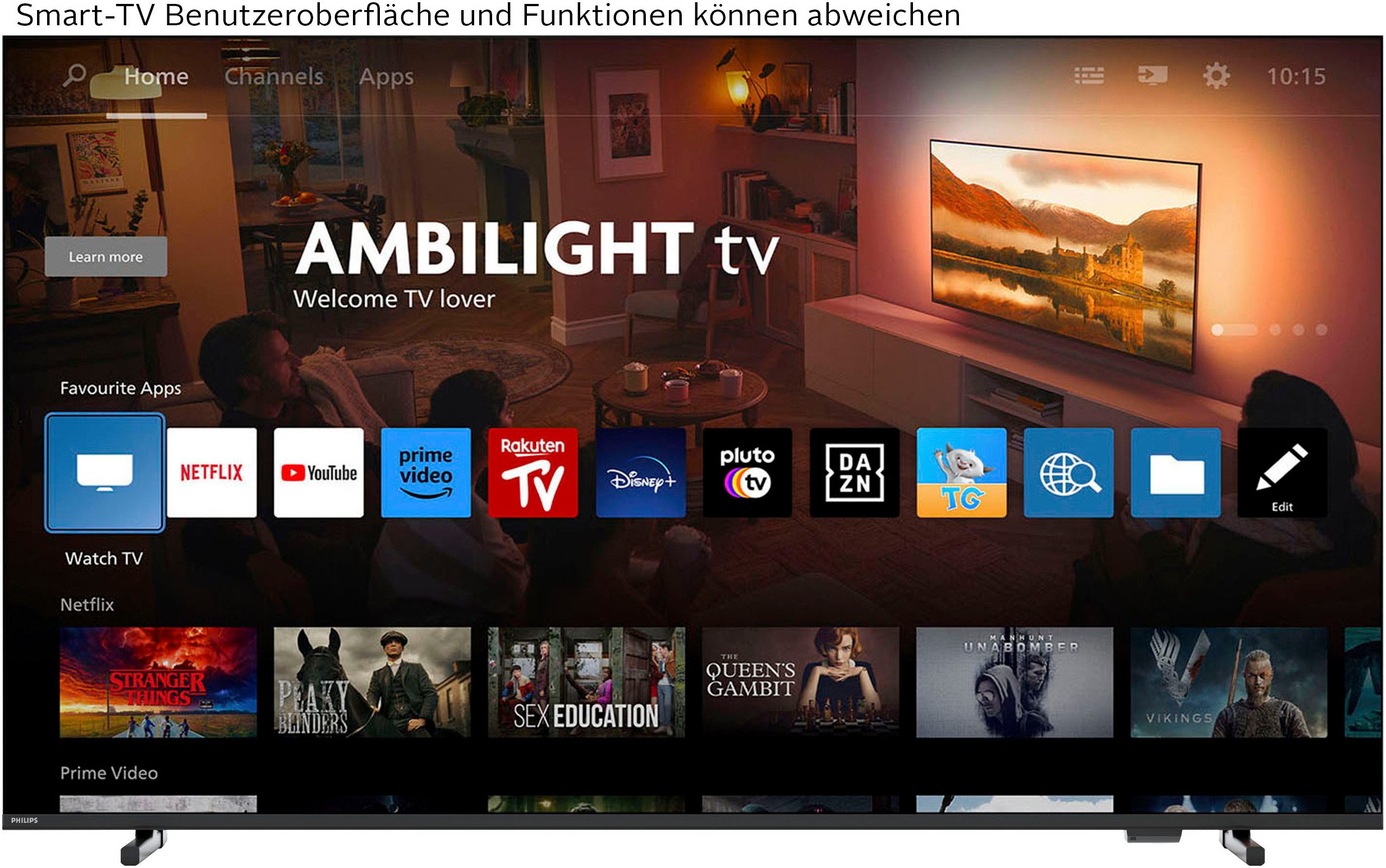 Philips 55MLED810/12 QLED Mini LED-Fernseher (139 cm/55 Zoll, 4K Ultra HD, Smart-TV)