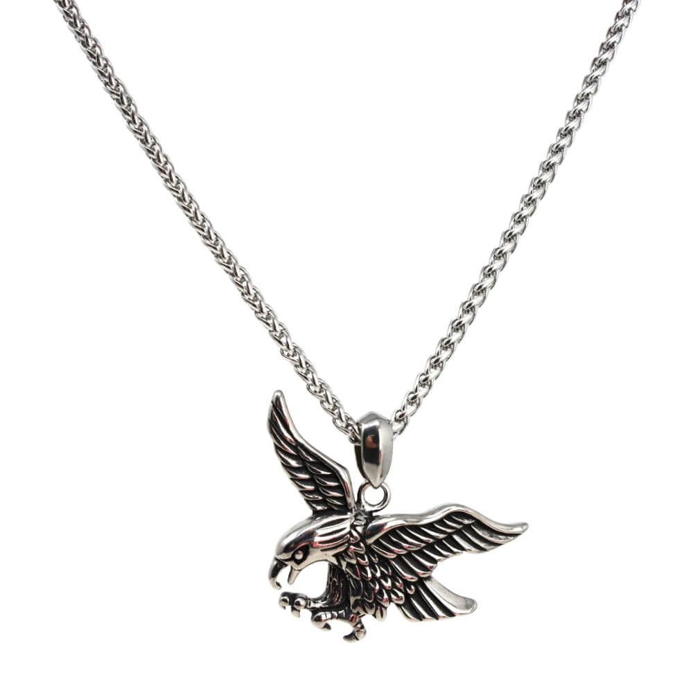 DALMARO Kette mit Anhänger Lederkette Edelstahlkette 316L ADLER, Herren Hal günstig online kaufen
