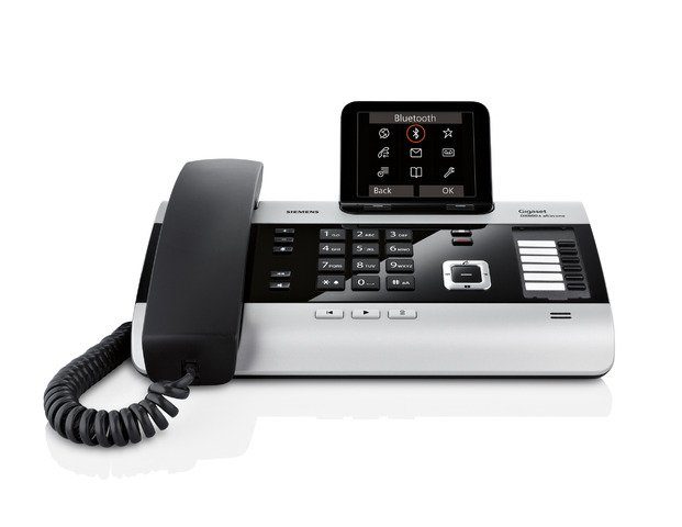 Gigaset Gigaset DX800A Schnurgebundenes All-In-One DECT-ISDN Telefon DECT- Telefon (Internet-Telefonie & Bluetooth & ISDN-Anschluss für 6 Geräte)