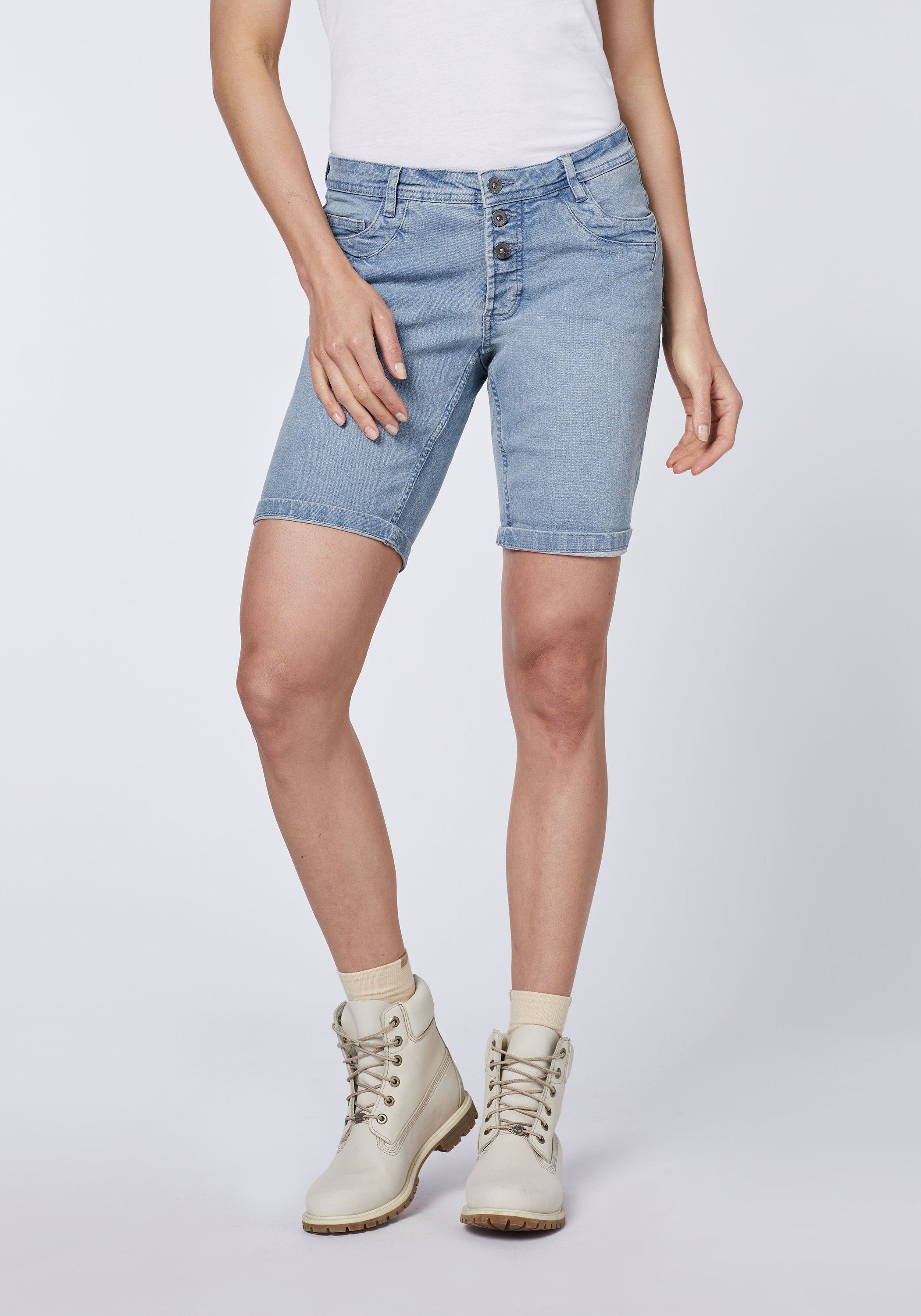 Oklahoma Jeans Bermudas aus elastischem Denim