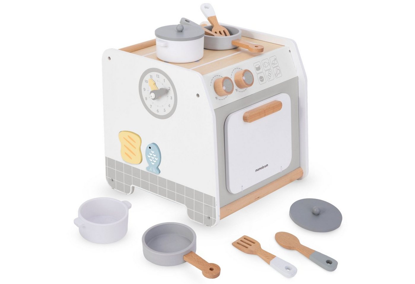 Mamabrum Kinder-Küchenset Küche aus Holz - Spielset für Kinder