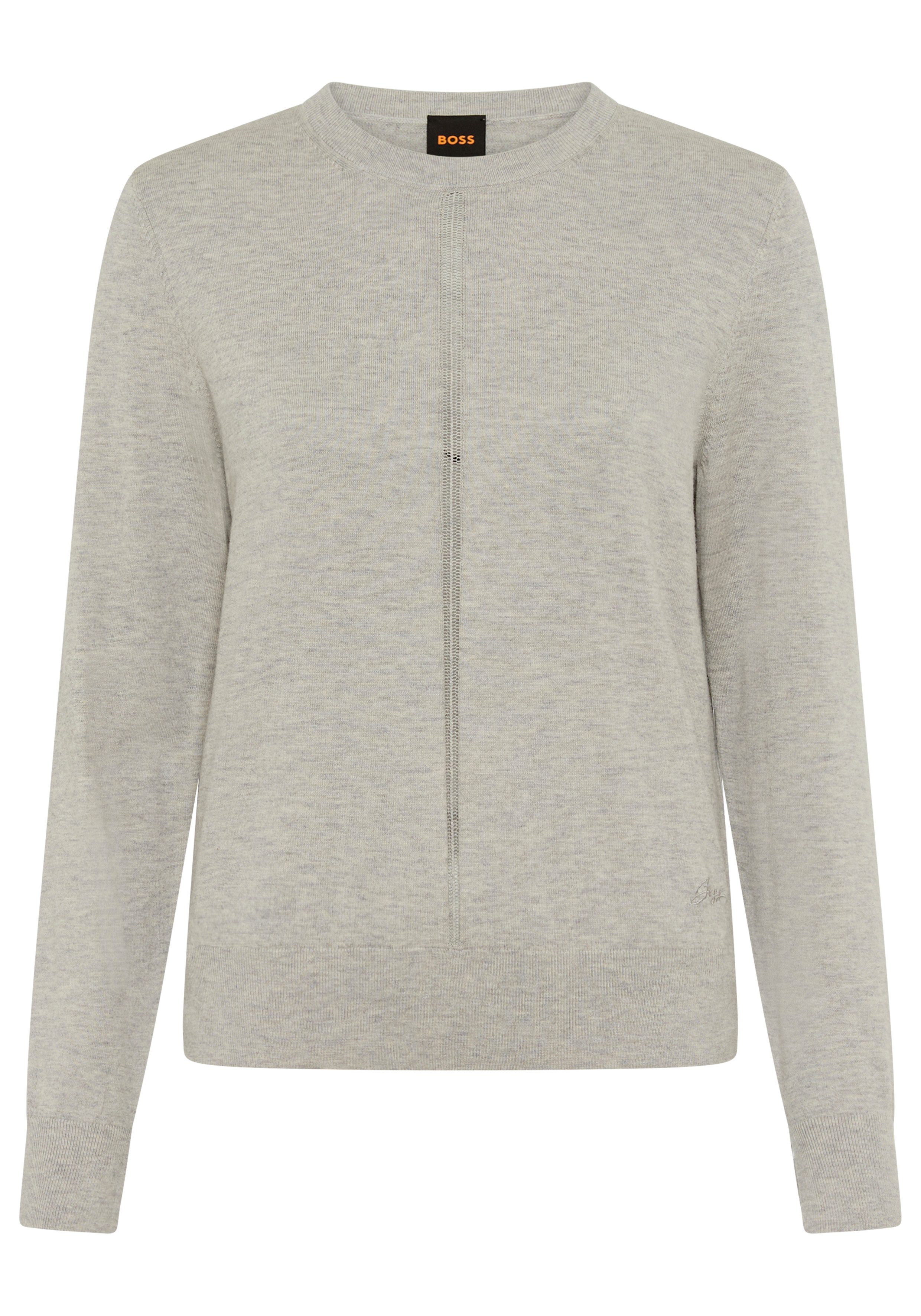 BOSS ORANGE Вязаные свитера Finguine Premium Damenmode mit Ajour-Dekor, Rundhalsform