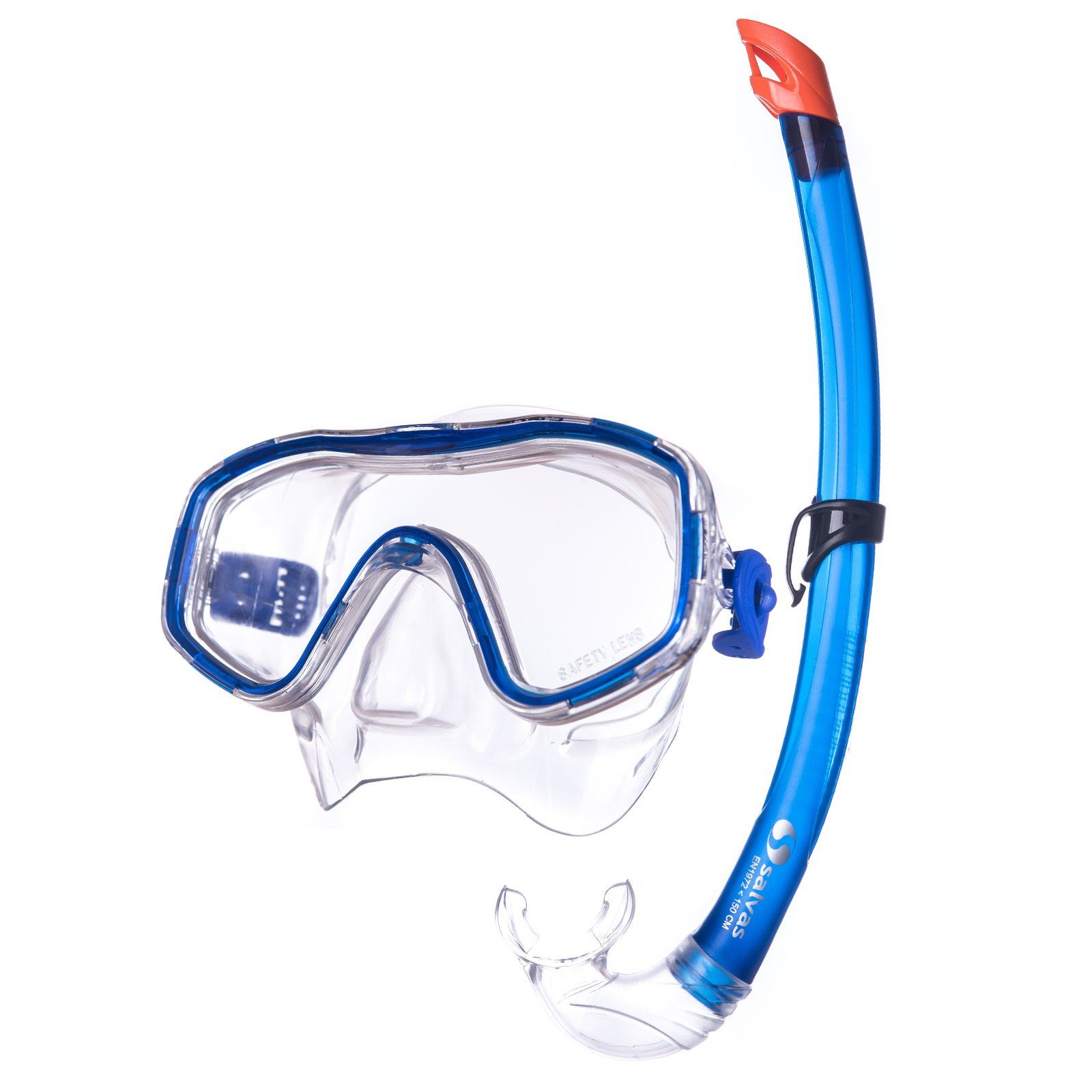 Set Easy Salvas Kinder Schnorchel Schnorchel, Maske Taucher Brille Tauchmaske + Schwimm Blau