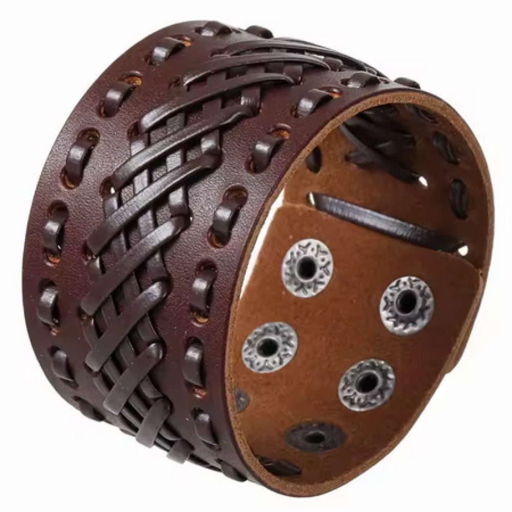 Ware aus aller Welt Lederarmband 4 cm breit Rustikales Armband im Vintage-Look für Damen Herren (1-tlg)