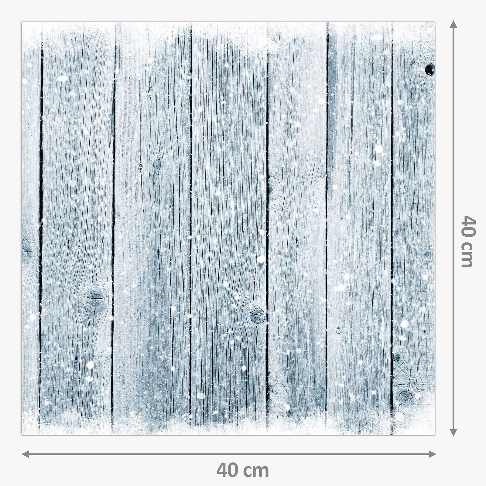 Küchenrückwand mit Glas mit Schnee Primedeco Spritzschutz Küchenrückwand Holzbalken Motiv