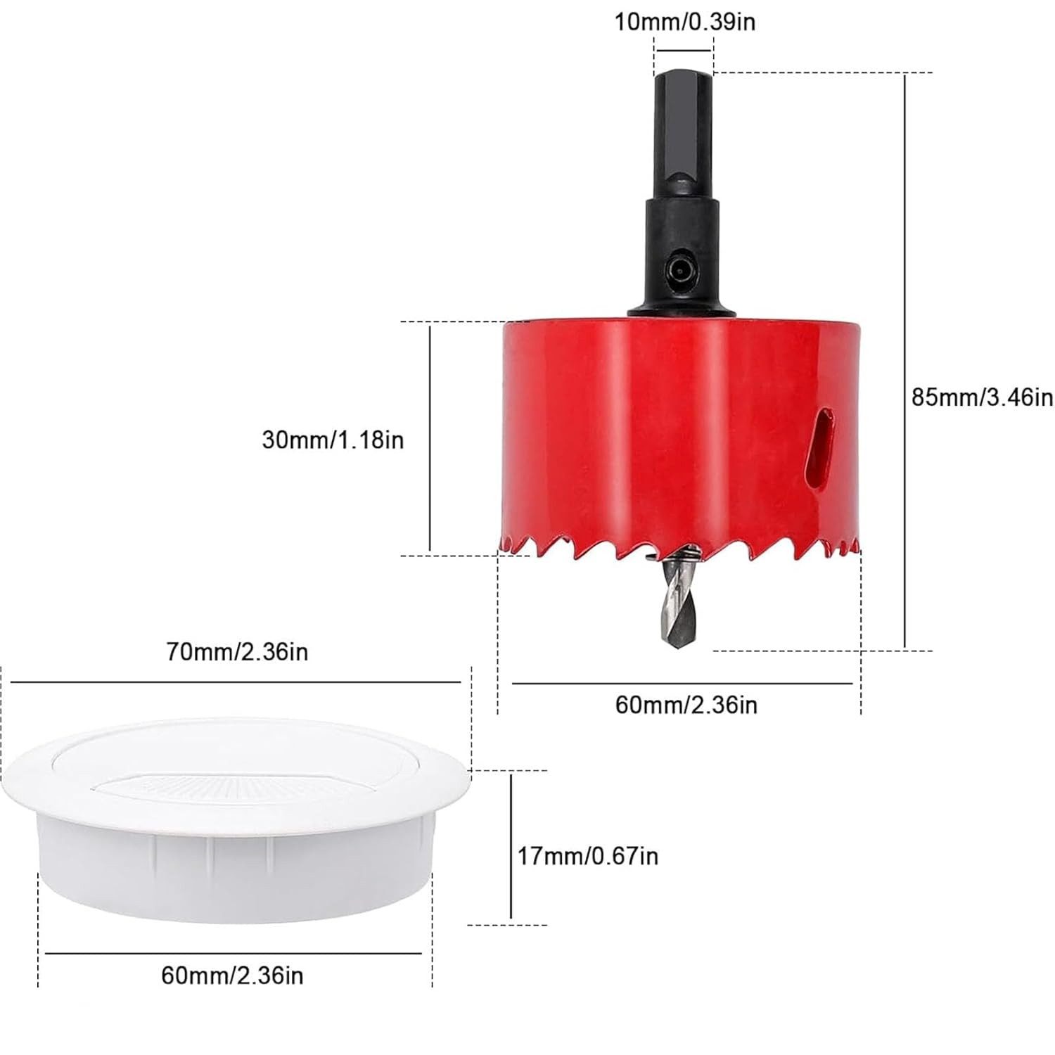FELIXLEO 7 Stück Schreibtisch Kabeldurchführung Weiß - Kabelmanagement Kabe günstig online kaufen