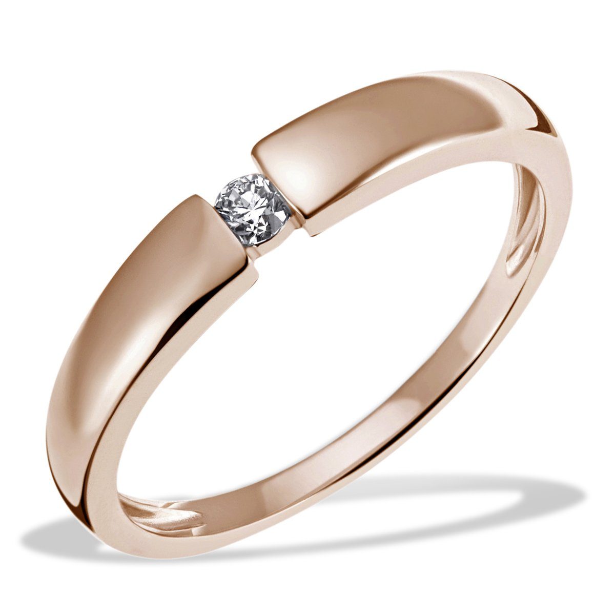 goldmaid Damenring Solitär 585/- Rotgold 1 Diamant 0,10 ct. SI/H online  kaufen | OTTO