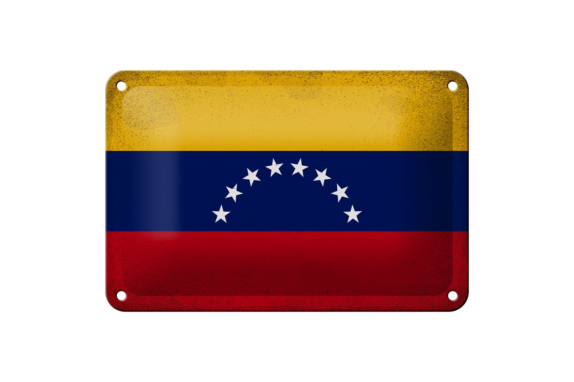 Metallschild Flagge Venezuela 18x12cm Flag Venezuela Vintage