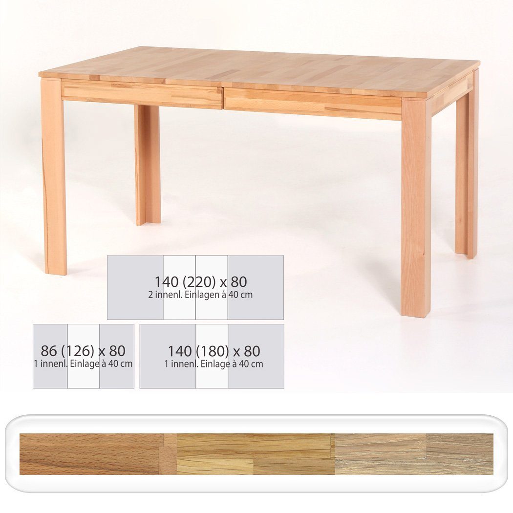 expendio Esstisch Percy, Eiche sonoma 140(180)x80 günstig online kaufen