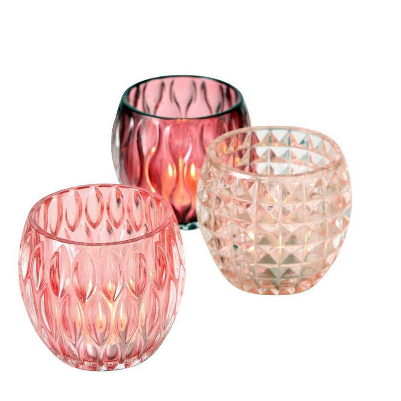 BOLTZE GRUPPE GmbH Windlicht Windlicht Teelichthalter Glas lackiert rose
