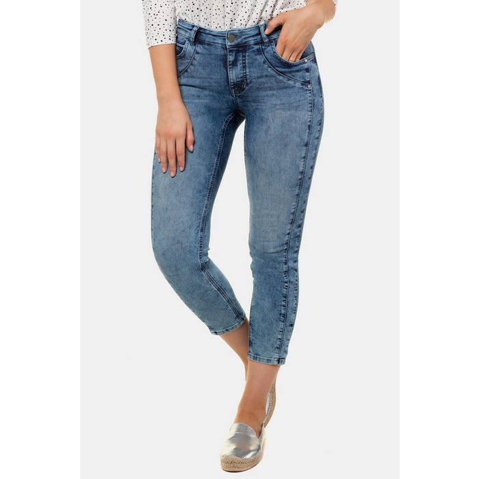 Gina Laura Ankle-Jeans bis 3XL 3/4-Jeans Julia Crash-Look schmales Bein FG10085