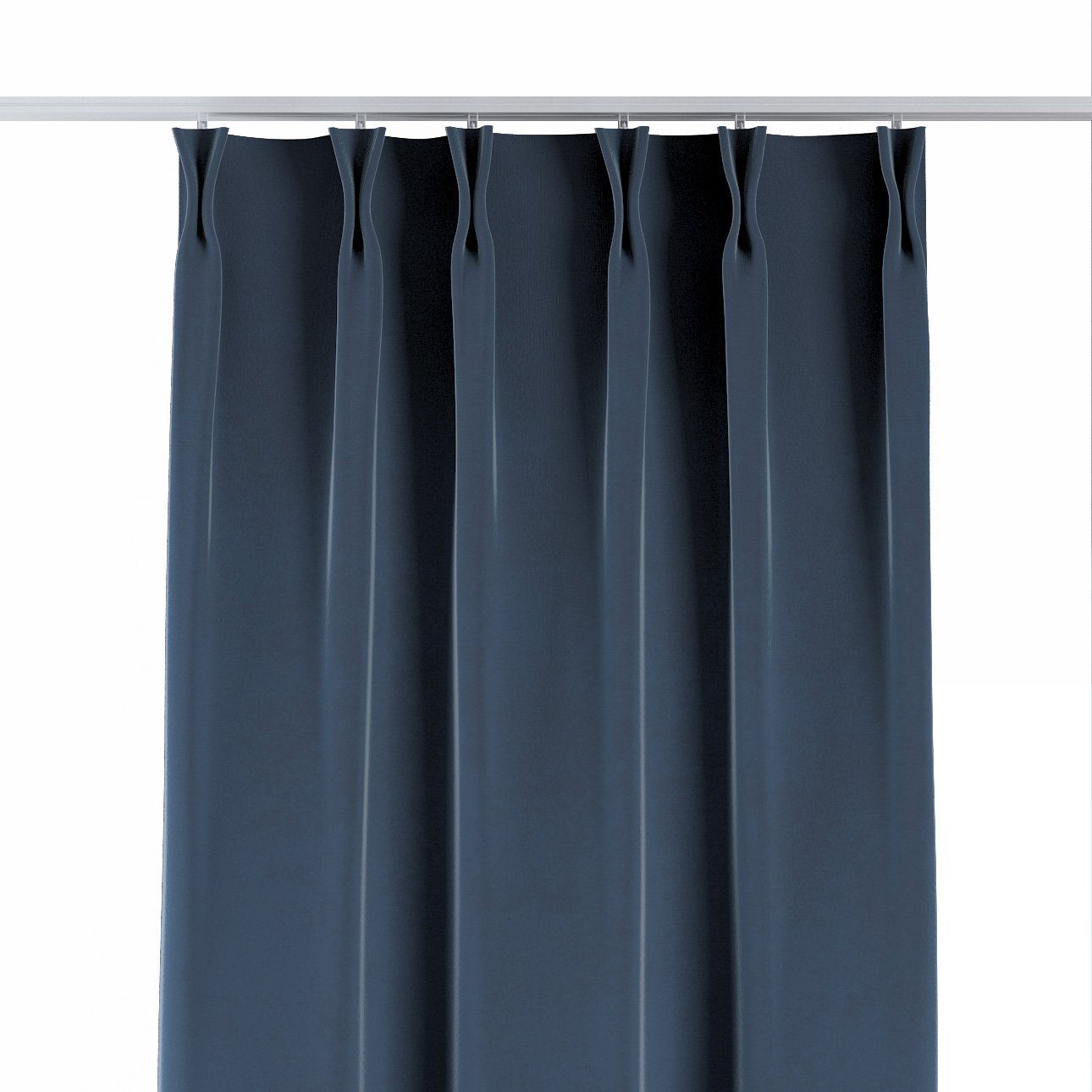 Vorhang Vorhang mit flämischen 2-er Falten 60 x 100 cm, Crema, Dekoria dunkelblau