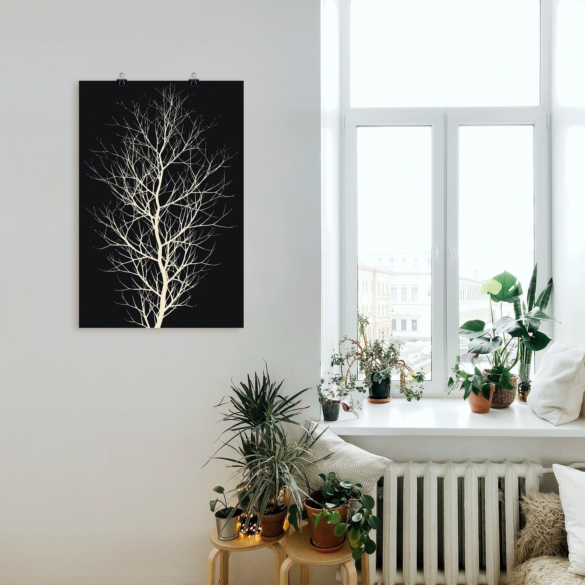 (1 oder Größen Alubild, Wandbild Baumbilder als Poster versch. Wandaufkleber Baum, Artland in Der Leinwandbild, St), schwarze