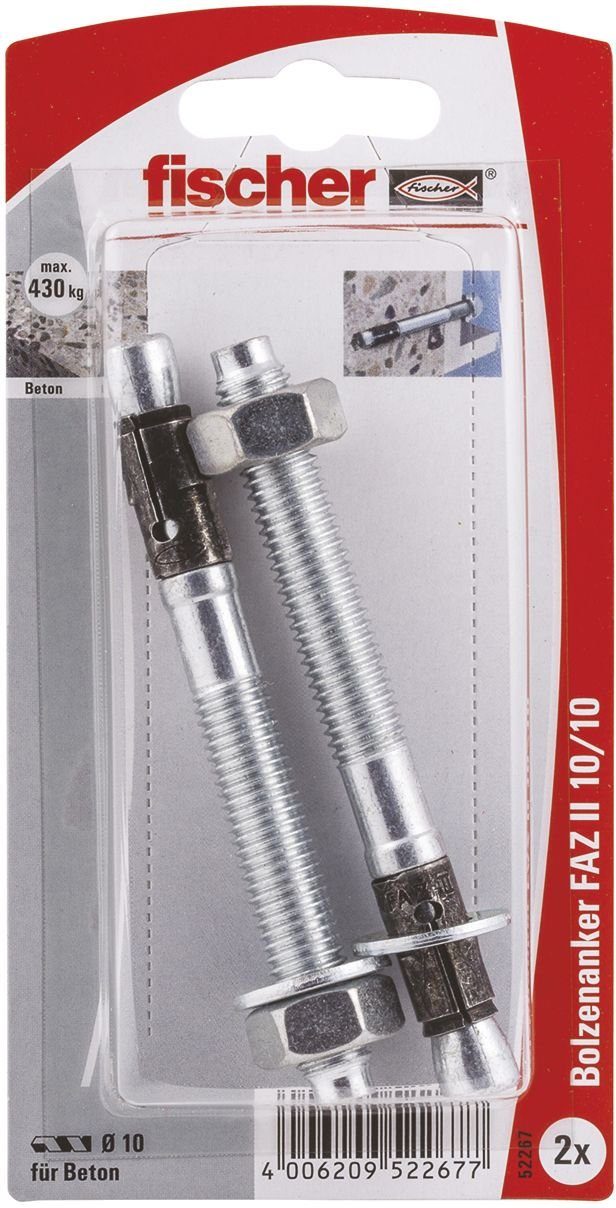fischer Schrauben- und Dübel-Set Fischer Bolzenanker FAZ ll 10.0 x 10 mm - 2 Stück