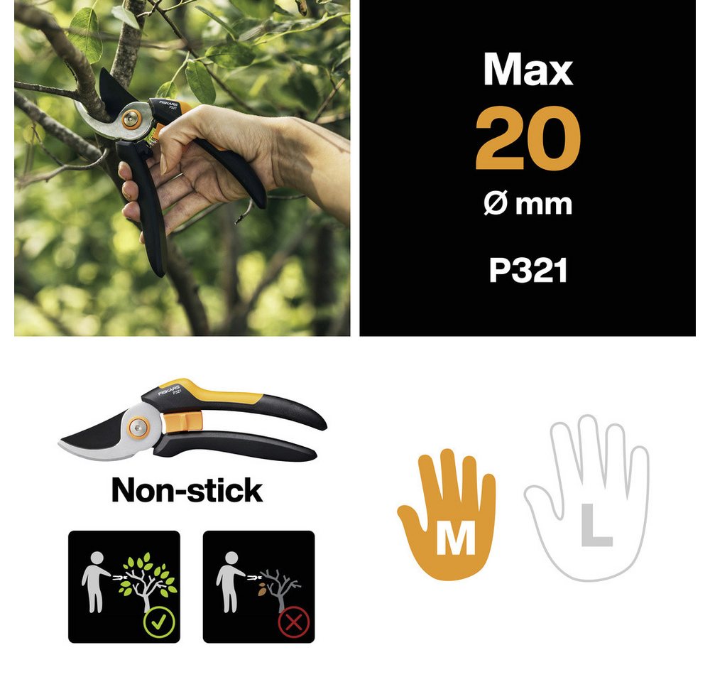 Thumbnail - Fiskars Gartenpflege-Set Fiskars 1057162 Solid™ P321 Gartenschere 201 mm