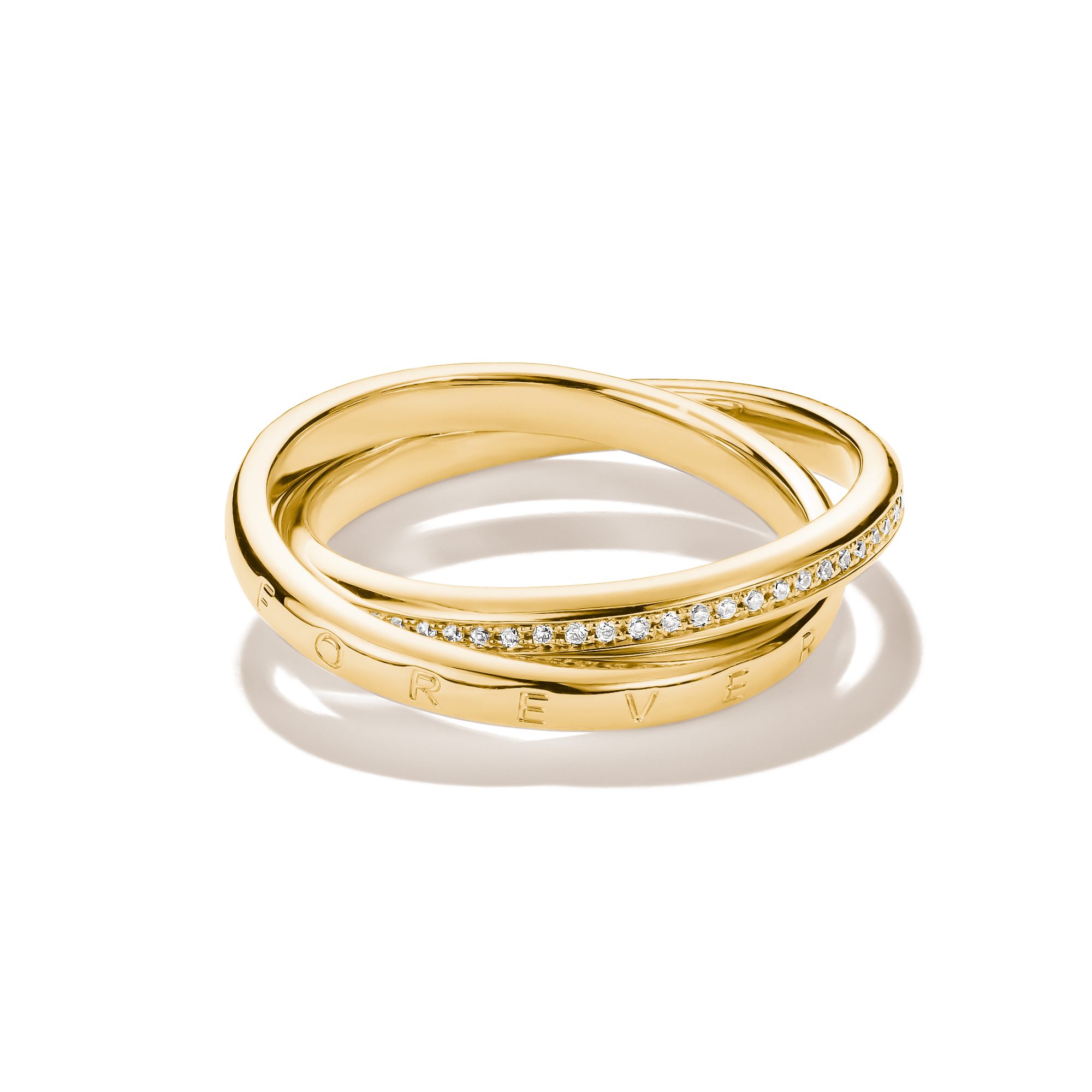 THOMAS SABO Fingerring Together Ring gelbgoldfarben, mit Zirkonia (synth)
