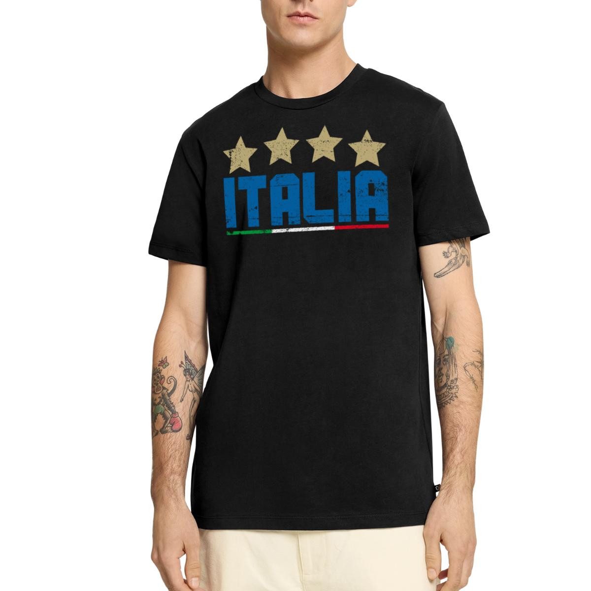 Spreadshirt T-Shirt Italien Vier Sterne Weltmeister Fußball Männer Premium T-Shirt (1-tlg)