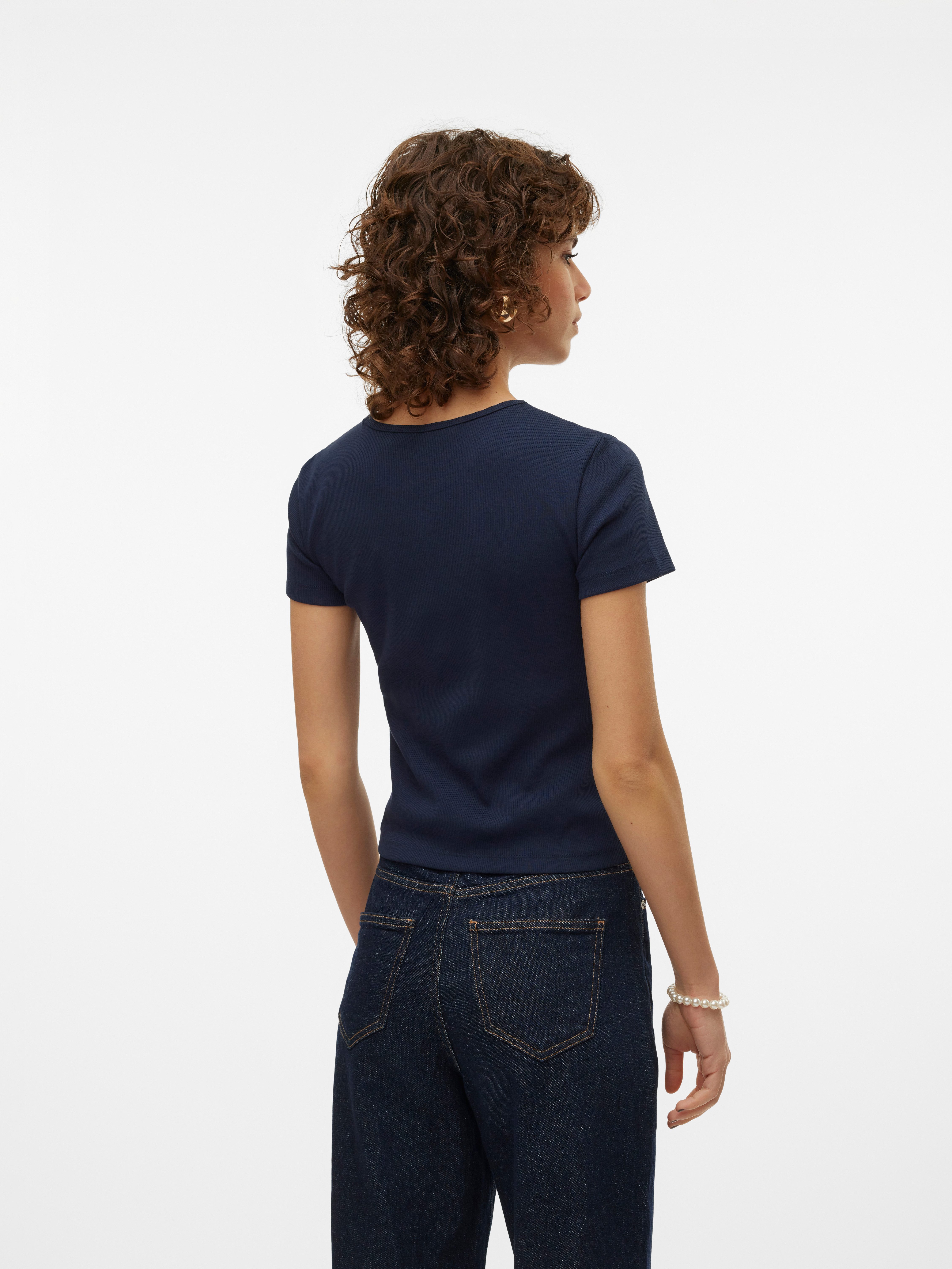 Vero Moda Kurzarmshirt VMCHLOE SS SHORT TOP JRS NOOS Baumwollmischung – Bild 4 von 5