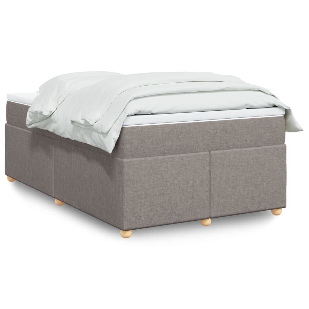 vidaXL Bett Boxspringbett mit Matratze Taupe 120x190 cm Stoff