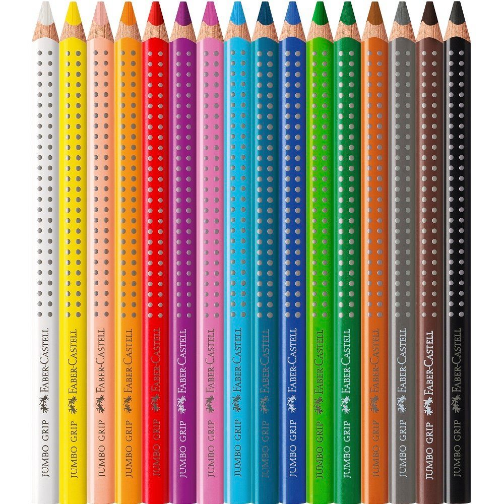 Faber-Castell Buntstift 16 Buntstifte JUMBO GRIP farbsortiert