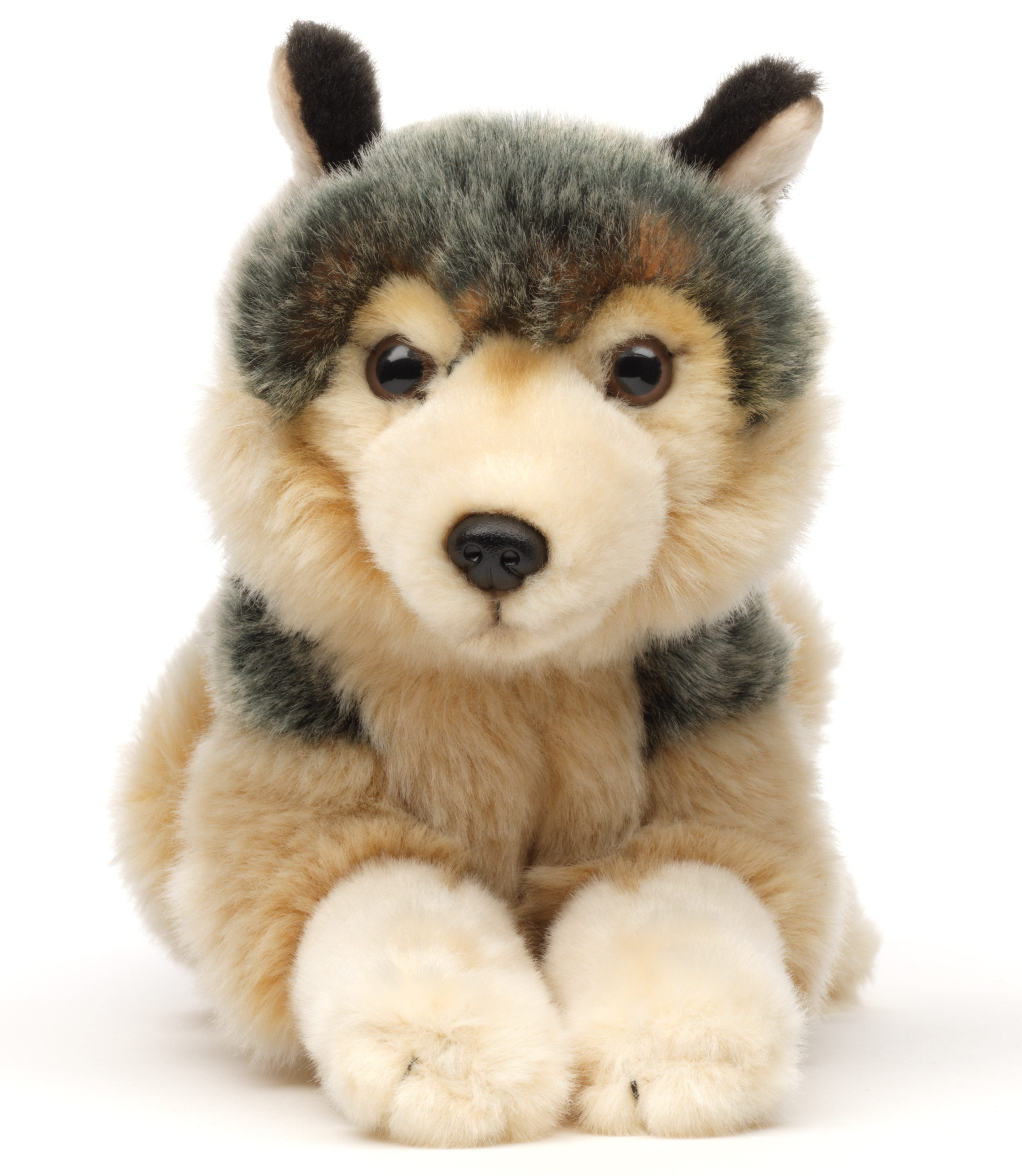 Uni-Toys Kuscheltier Grauwolf Junges, liegend - 22 cm (Länge) - Plüsch-Wolf günstig online kaufen