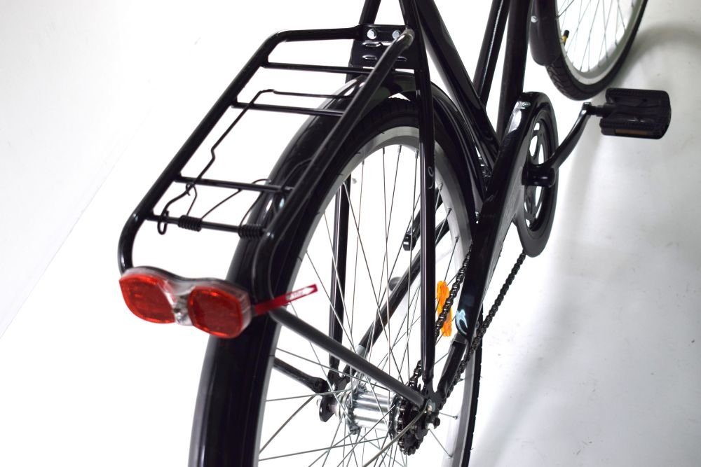 T&Y Trade City Bike 28 Inch Women's City Holland Bicycle Bike Coaster Brake Road Traffic Regulations (STVO) Enur Black, 1 Speed, Coaster Brake, Luggage Rack, Kickstand, Basket