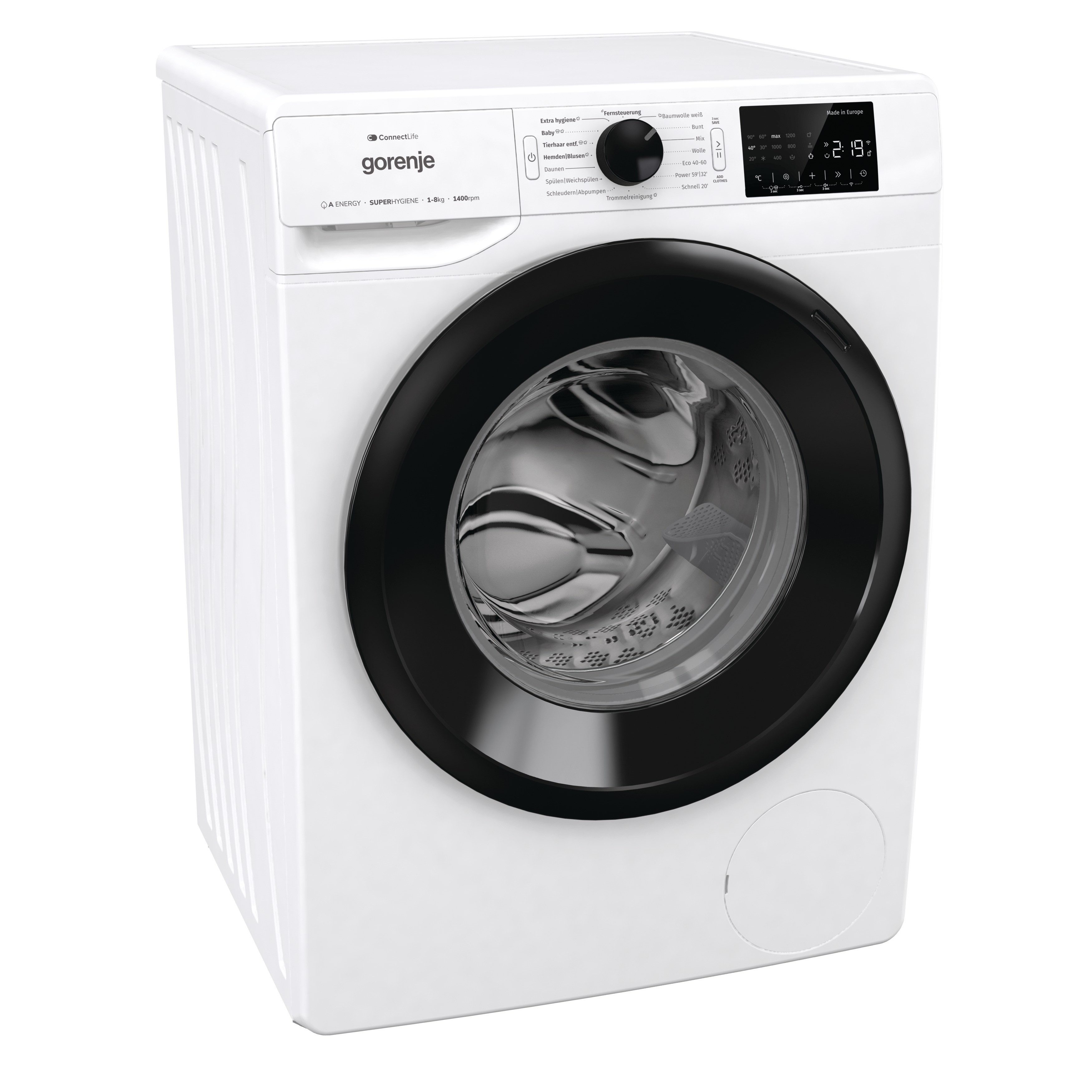 GORENJE Waschmaschine WPNEI84A1TS, 8 kg, 1400 U/min, Energieklasse A-10%