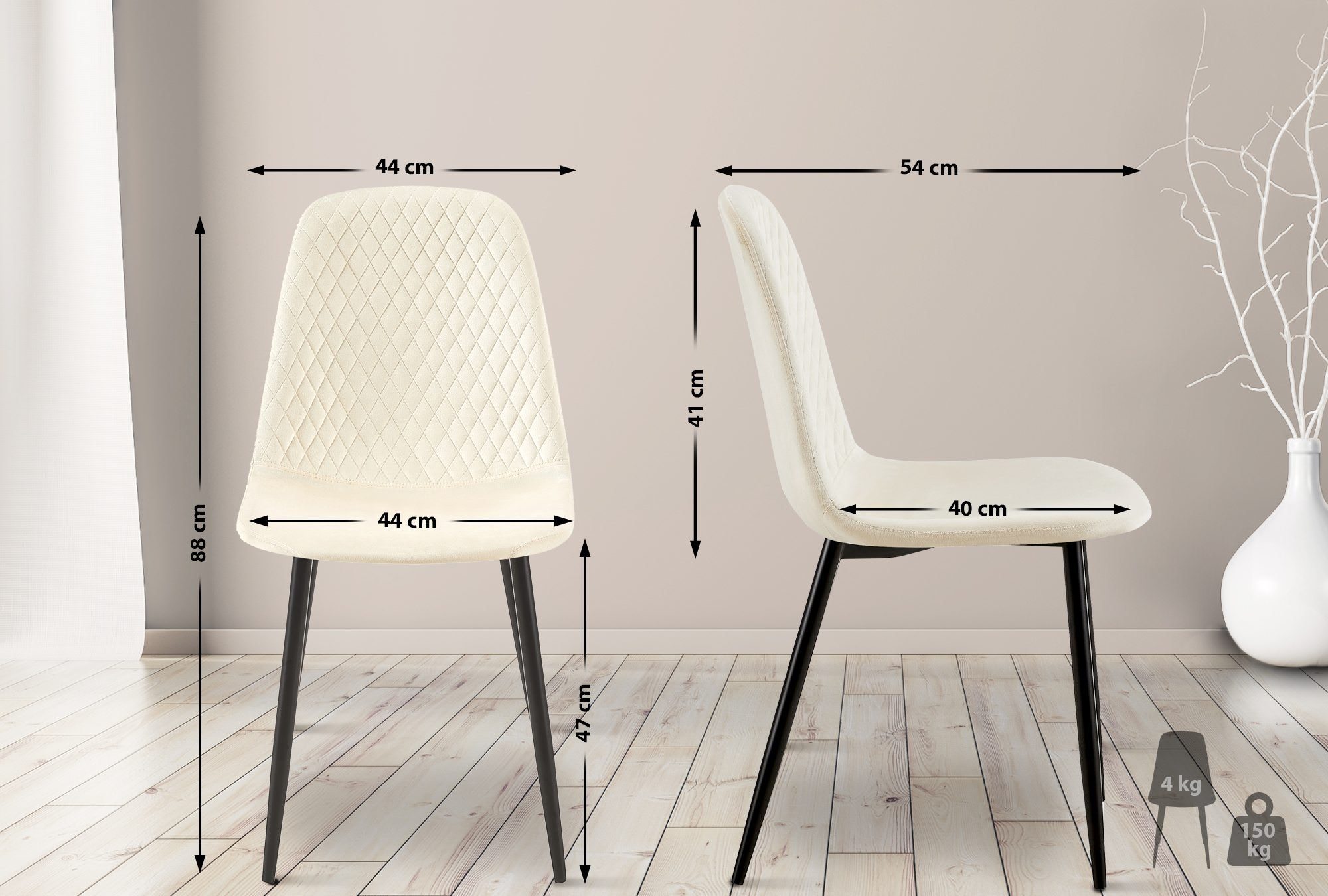 CLP Esszimmerstuhl Giverny (4er Set), mit günstig online kaufen