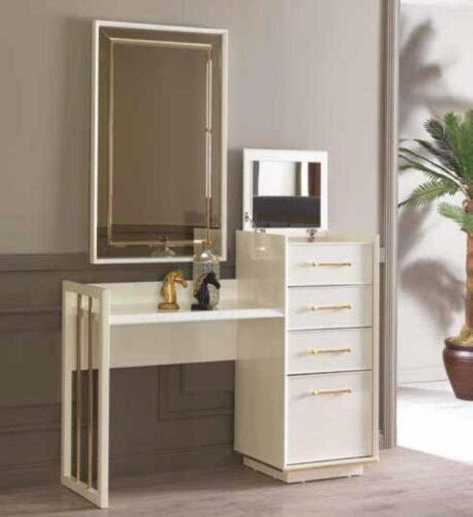 JVmoebel Schlafzimmer Schminktisch Kommode Konsole Luxus Spiegel mit Schminktisch Design